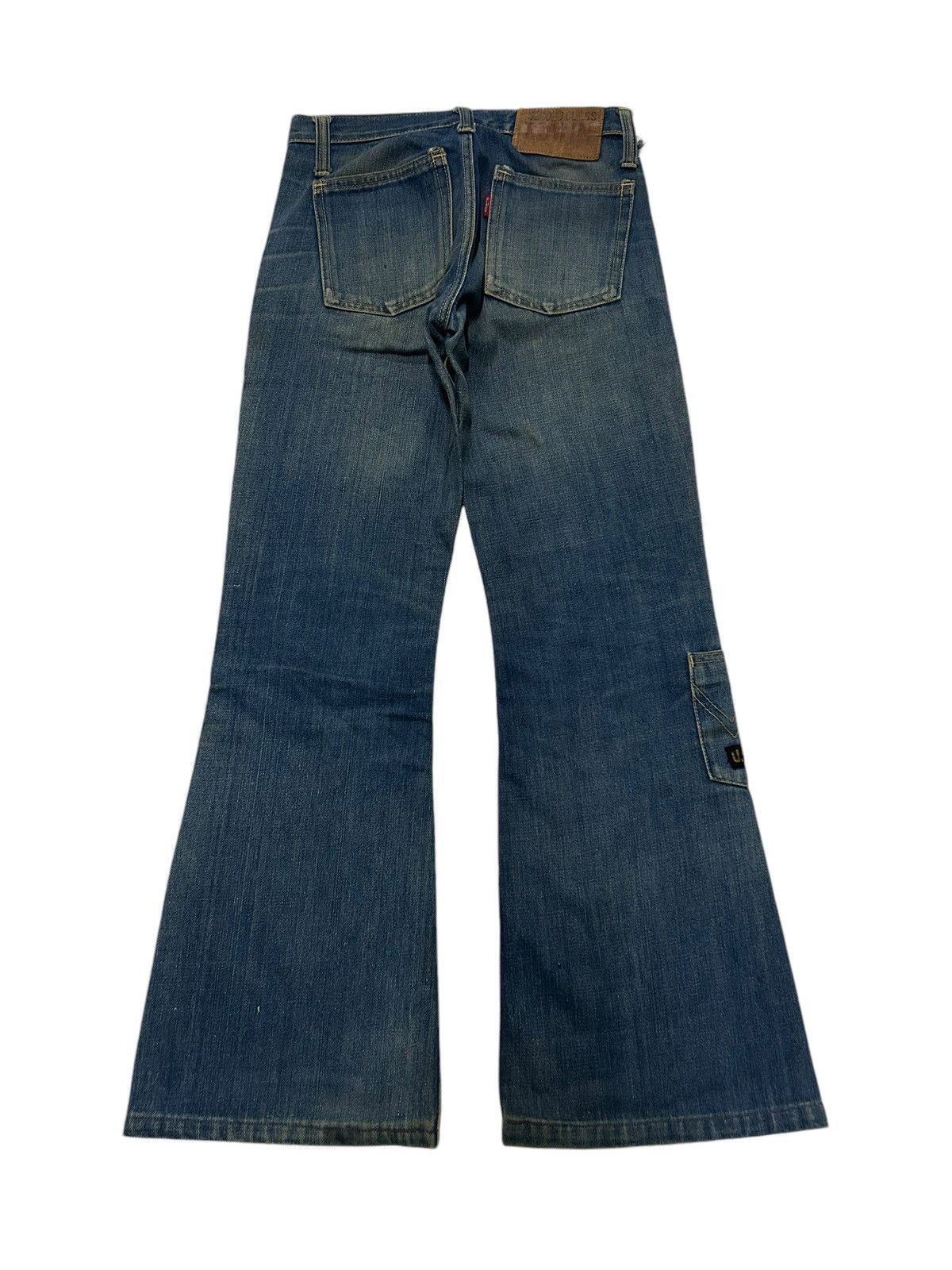 Japanese Brand × Kapital × Vintage Flare Edwin Vintage Made Usa distressed Denim Rare Design ☠️☠️ Size US 27 - 15 Thumbnail