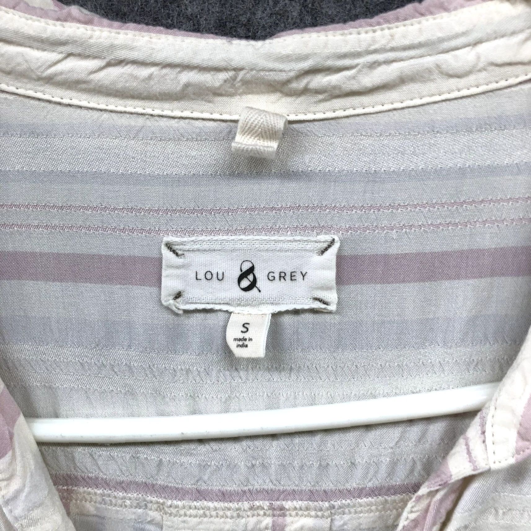 Lou & Grey Lou & Grey Rayon Shirt Womens S White Pink Long Sleeve Button Down Lightweight Size S / US 4 / IT 40 - 5 Thumbnail