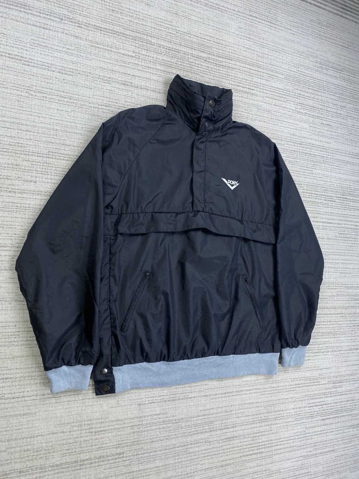 Japanese Brand × PONY × Vintage Vintage 90s Pony Casual Black Nylon Anorak Jacket Size US M / EU 48-50 / 2 - 3 Thumbnail