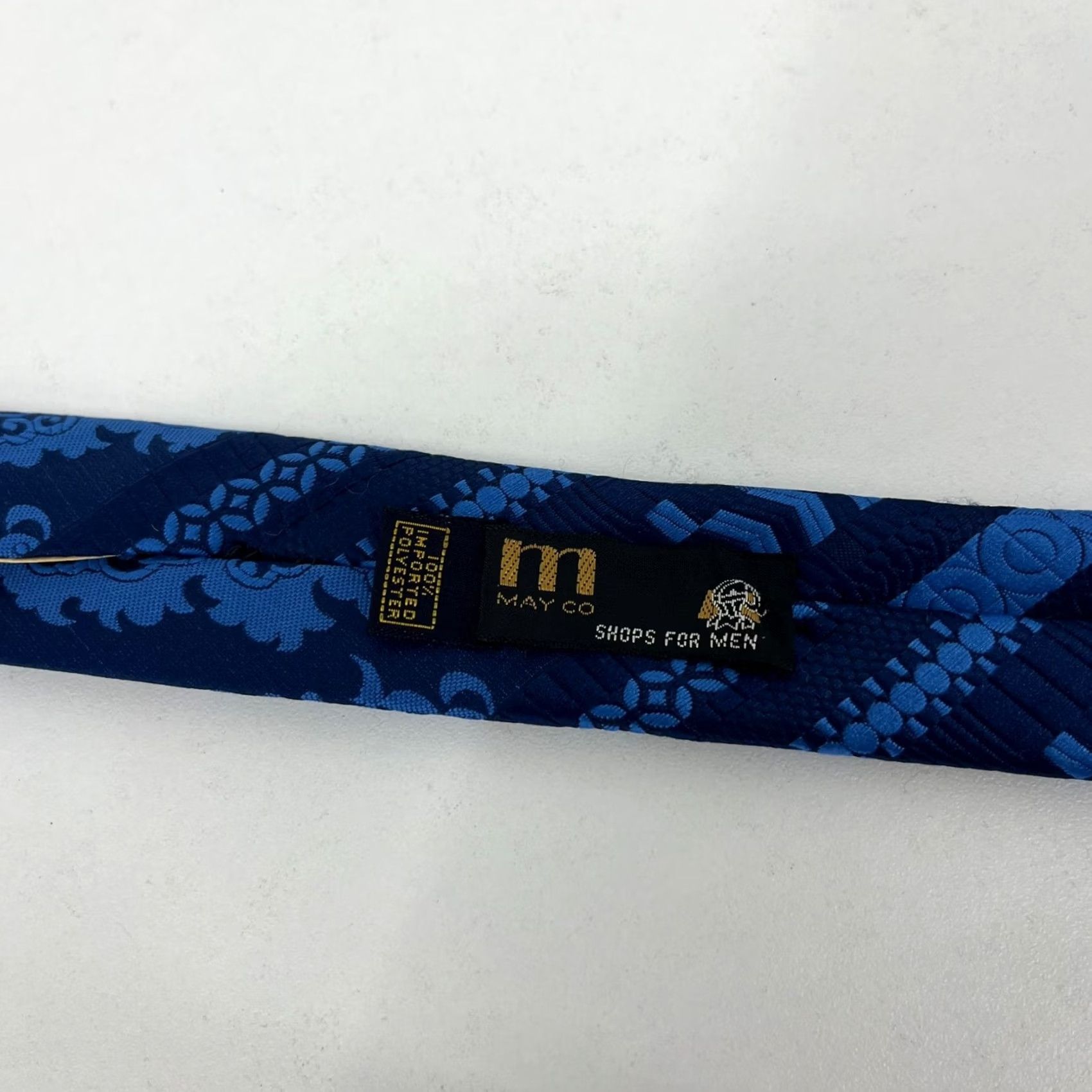 Vintage Robert Stewart Tie Men's One Size Blue Vintage 57"-60" Polyester Geometric Abstract Logo Pattern Designer Neckwear Size ONE SIZE - 7 Thumbnail