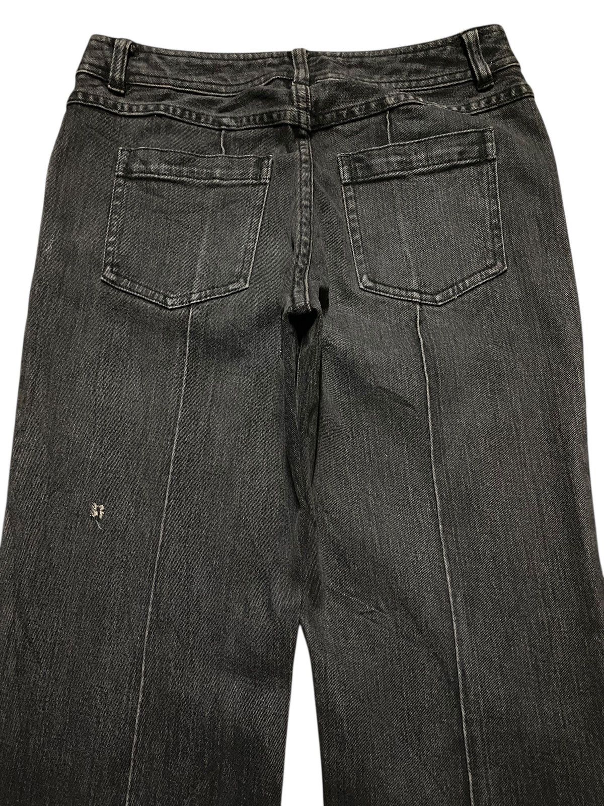 Michel Klein Vintage Michel Klein AVV Black Denim Distressed Flare Jeans Size 26" / US 2 / IT 38 - 4 Thumbnail