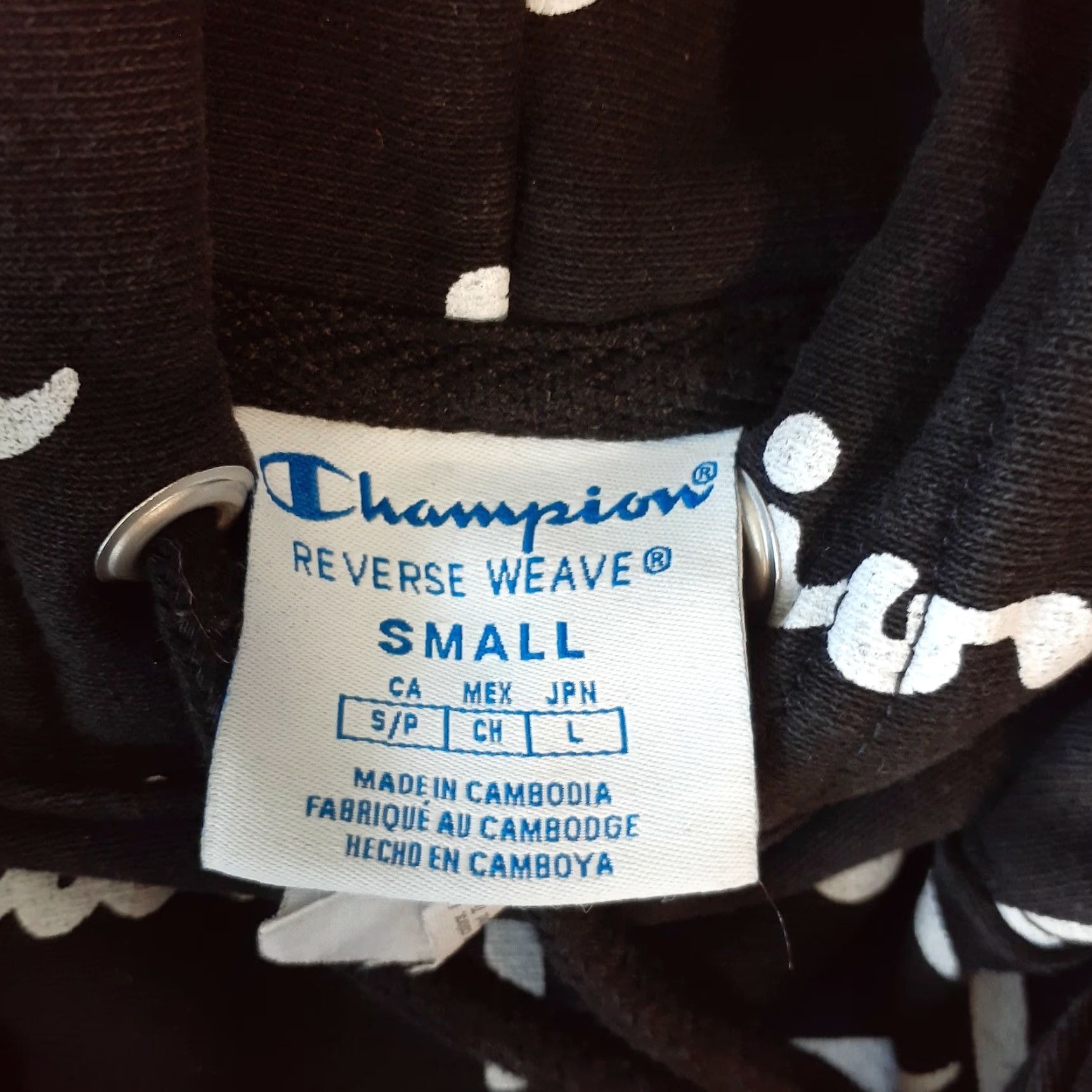 Champion Champion Hoodie Black Small Long Sleeve Reverse Weave All Over Print Size US S / EU 44-46 / 1 - 6 Thumbnail