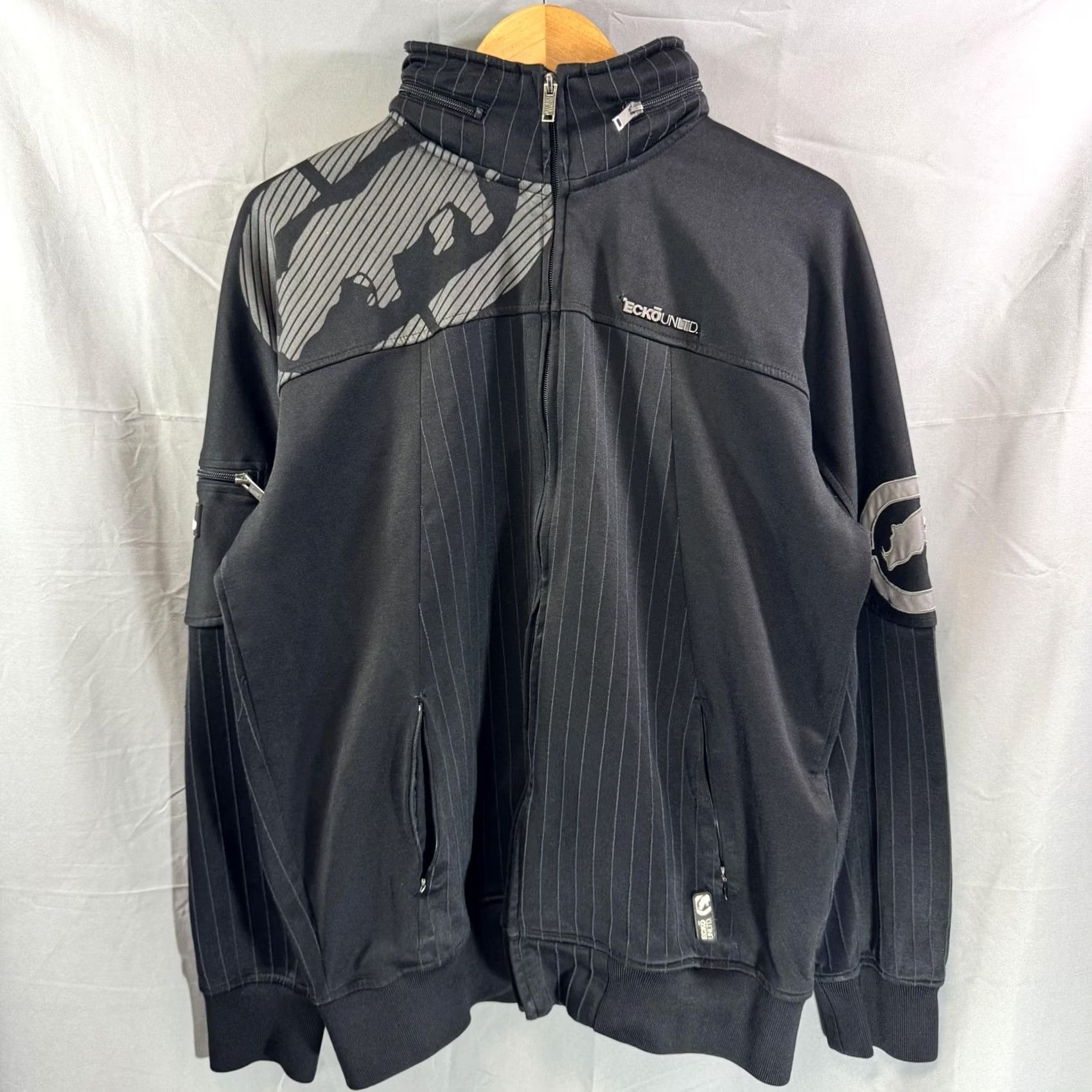 Ecko Unltd. Ecko Unltd Jacket Mens Large Black Full Zip Hooded Pockets Streetwear Zip Size US L / EU 52-54 / 3 - 2 Thumbnail
