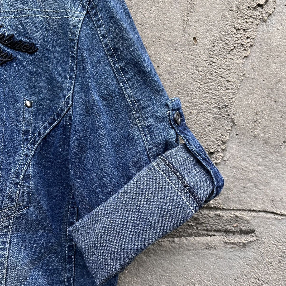 Japanese Brand Semantic design Biker shirt Blue indigo Hidden Pocket Size US L / EU 52-54 / 3 - 9 Thumbnail