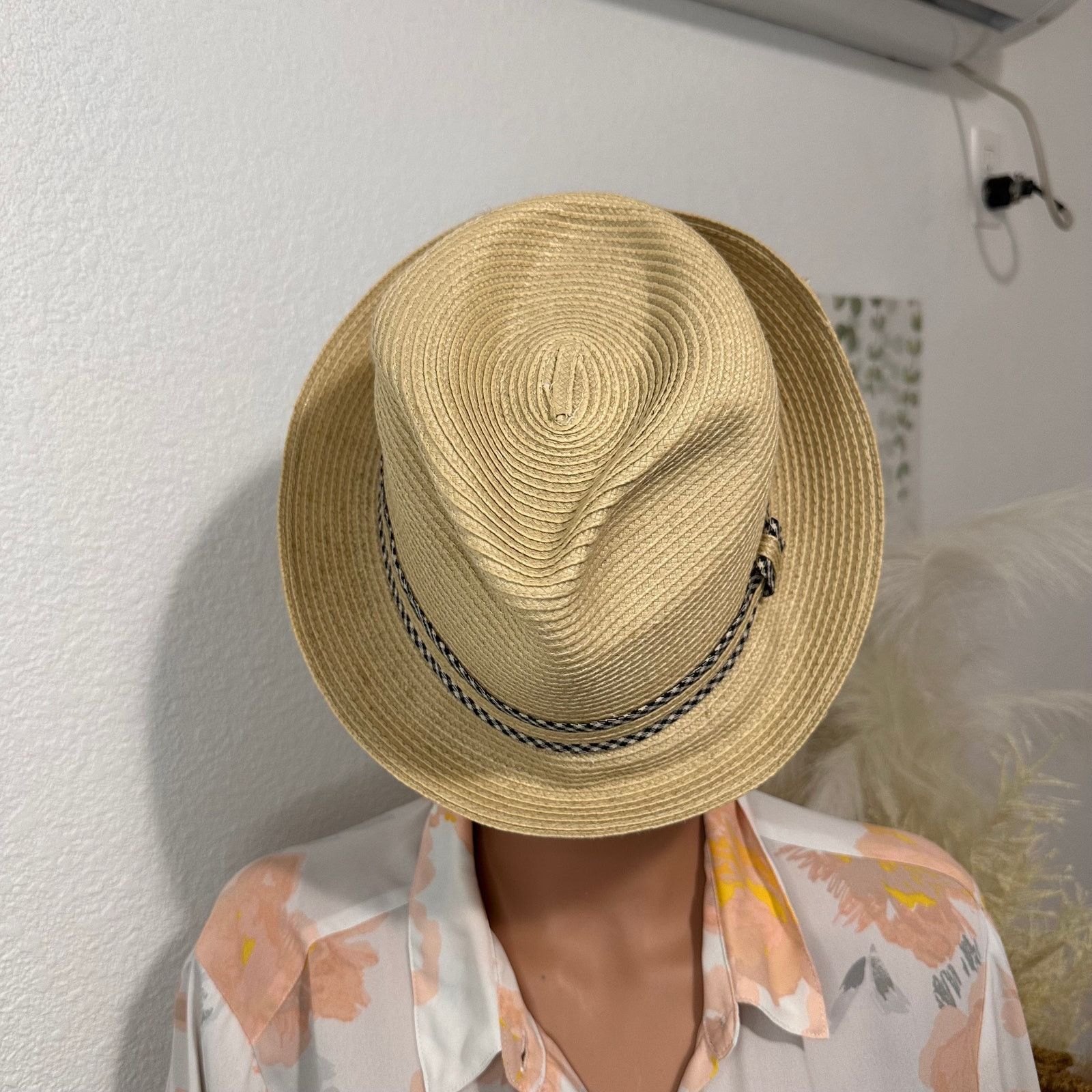 Other JFH Fedora Trilby Woven Poly Hat Plaid Ribbon Size ONE SIZE - 5 Thumbnail