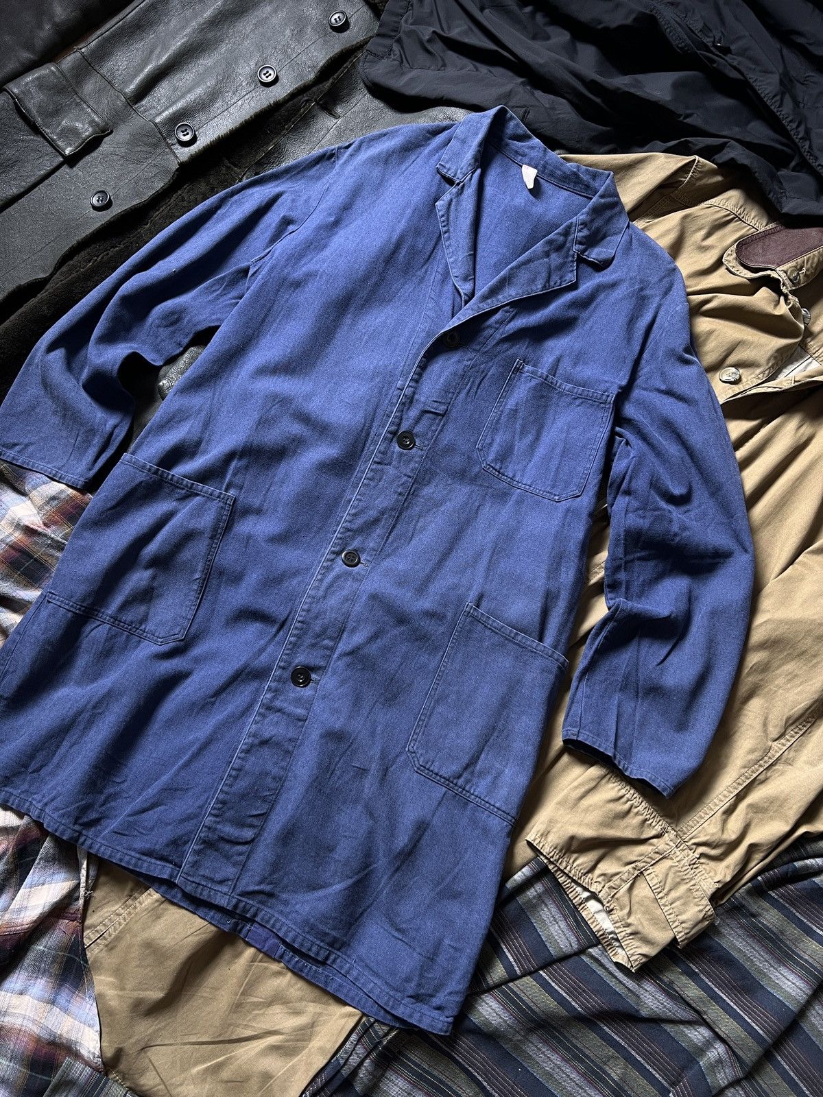 Vintage 50s Vintage French Workwear Long Coat German Light Jacket Size US L / EU 52-54 / 3 - 7 Thumbnail