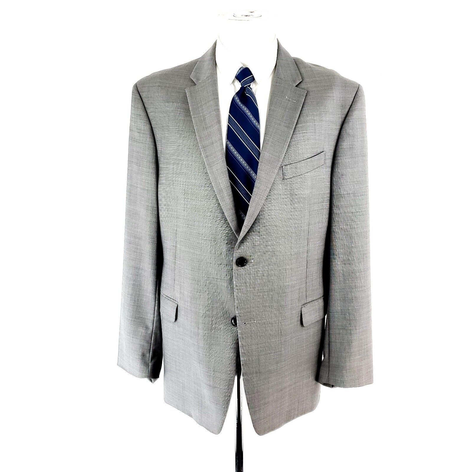 Tommy Hilfiger Tommy Hilfiger Worsted Wool 2 Button Blazer 40R Gray Sharksk Size 40R - 3 Thumbnail