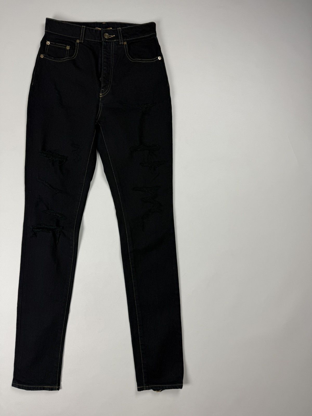 Saint Laurent Paris Saint Laurent Thrash Overdye Japan Denim Ladies Skinny Jeans Size 27" / US 4 / IT 40 - 3 Thumbnail