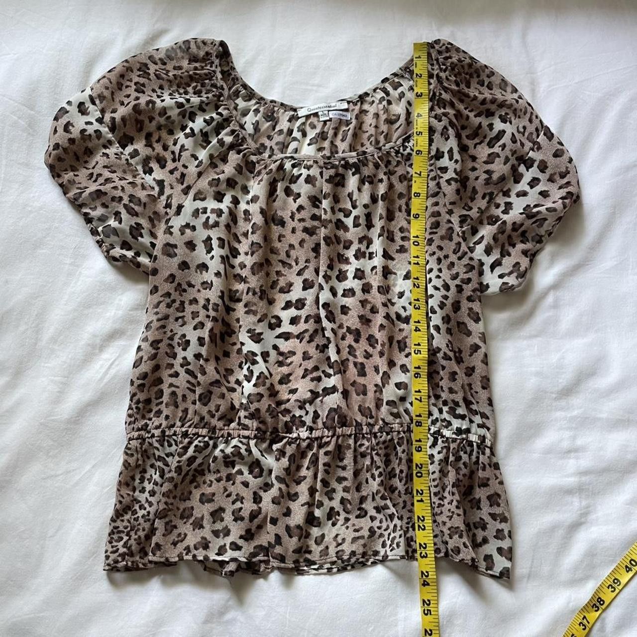Vintage Semi sheer leopard print blouse size large Size L / US 10 / IT 46 - 4 Thumbnail