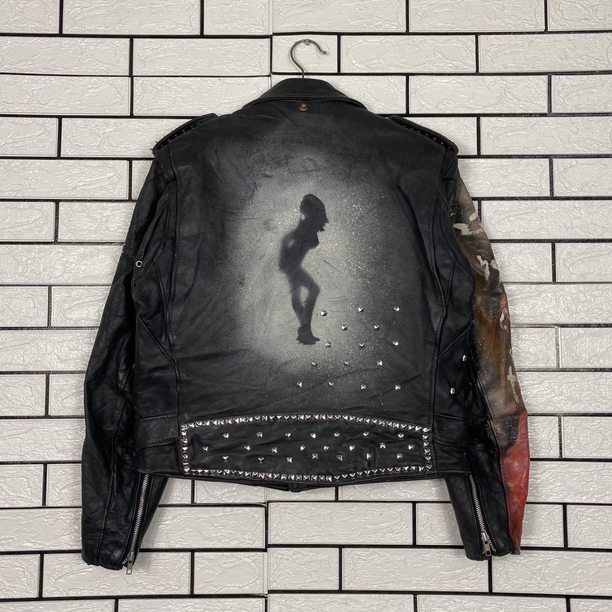 Schott 🔥VINTAGE LEATHER JACKET SCHOTT PERFECTO DOUBLE COLLAR PUNK Size US M / EU 48-50 / 2 - 9 Thumbnail