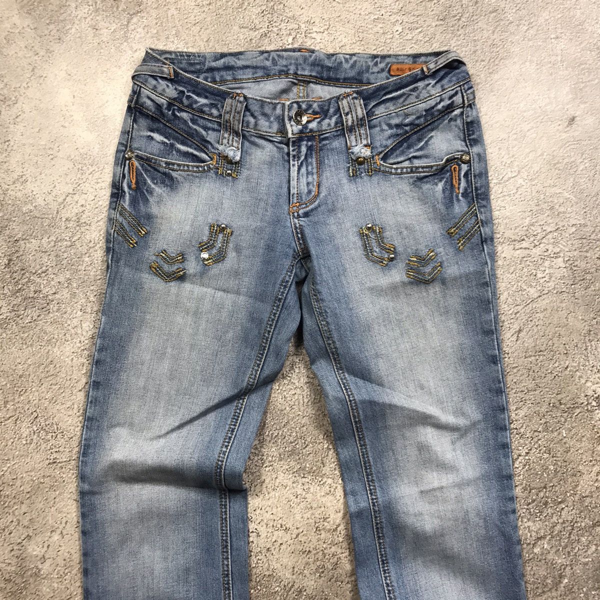 Vintage Vintage Y2K Distressed Flared Baggy Jeans Grunge 90s Logo 27 Size 27" / US 4 / IT 40 - 3 Thumbnail
