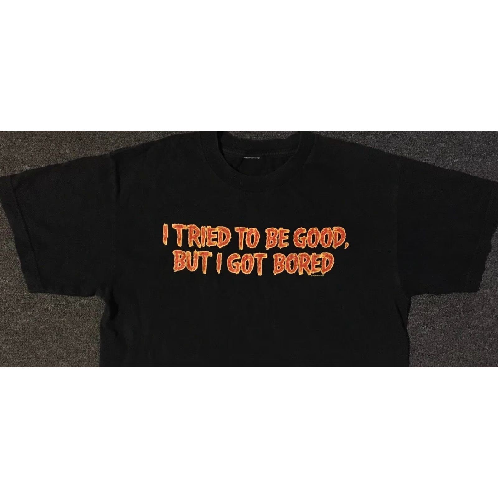 Vintage VINTAGE I Tried To Be Good But Got Bored Faded Shirt S Funny Saying Joke Grunge Y2K Size US S / EU 44-46 / 1 - 5 Thumbnail