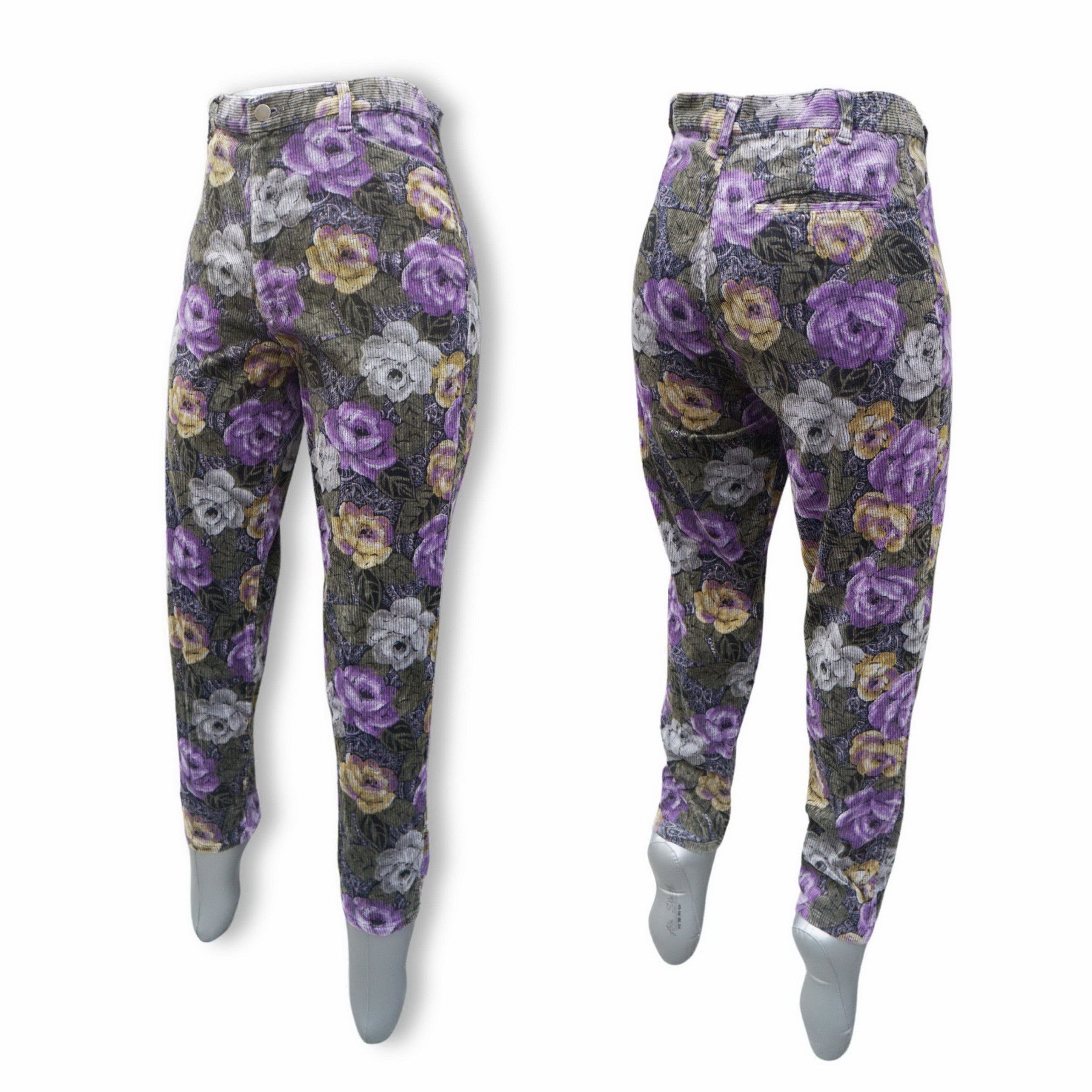 Japanese Brand JUSTY RAYRA Full Printed Floral Corduroy Size 26" / US 2 / IT 38 - 14 Thumbnail