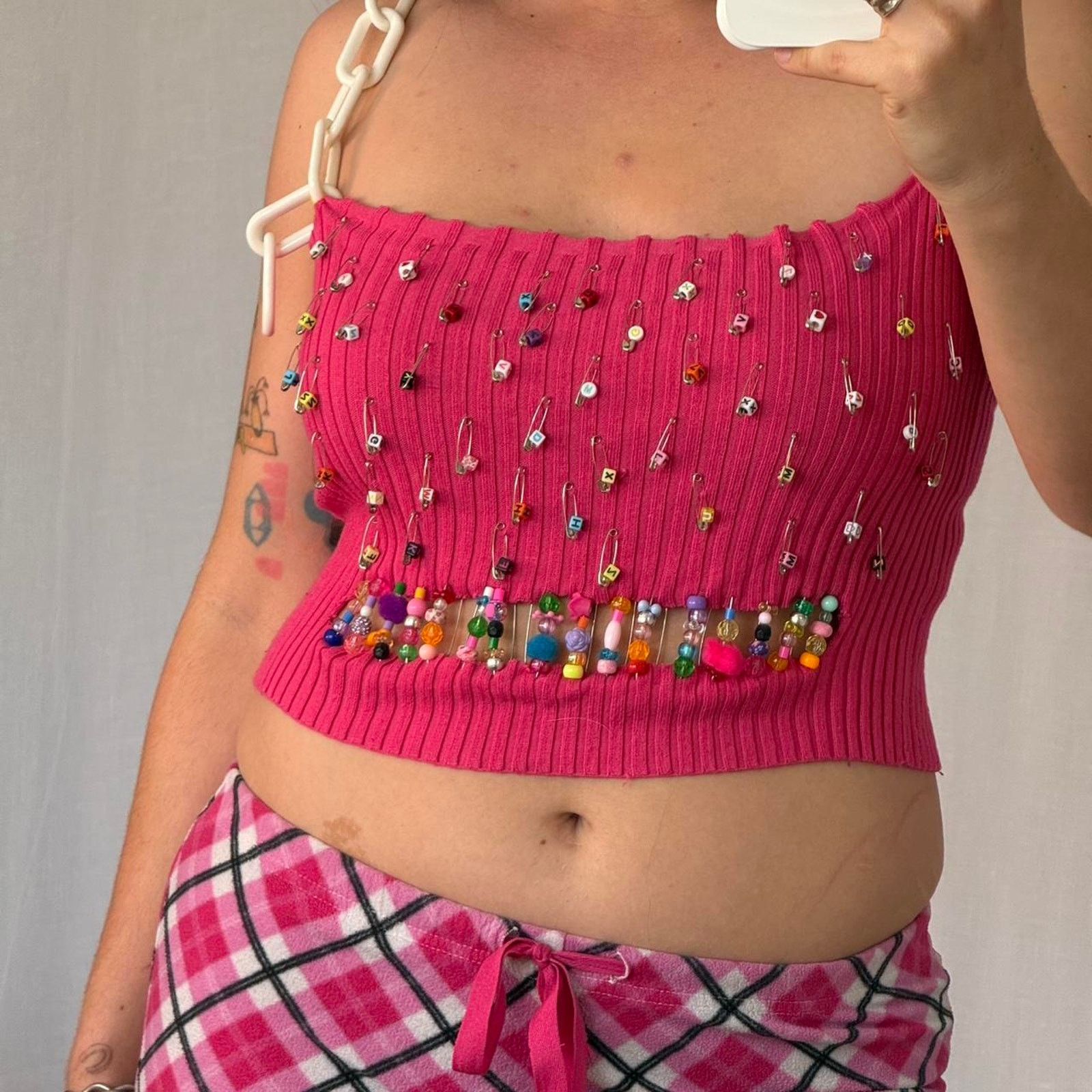 Other y2k upcycled beaded chain strap tank Size M / US 6-8 / IT 42-44 - 2 Thumbnail
