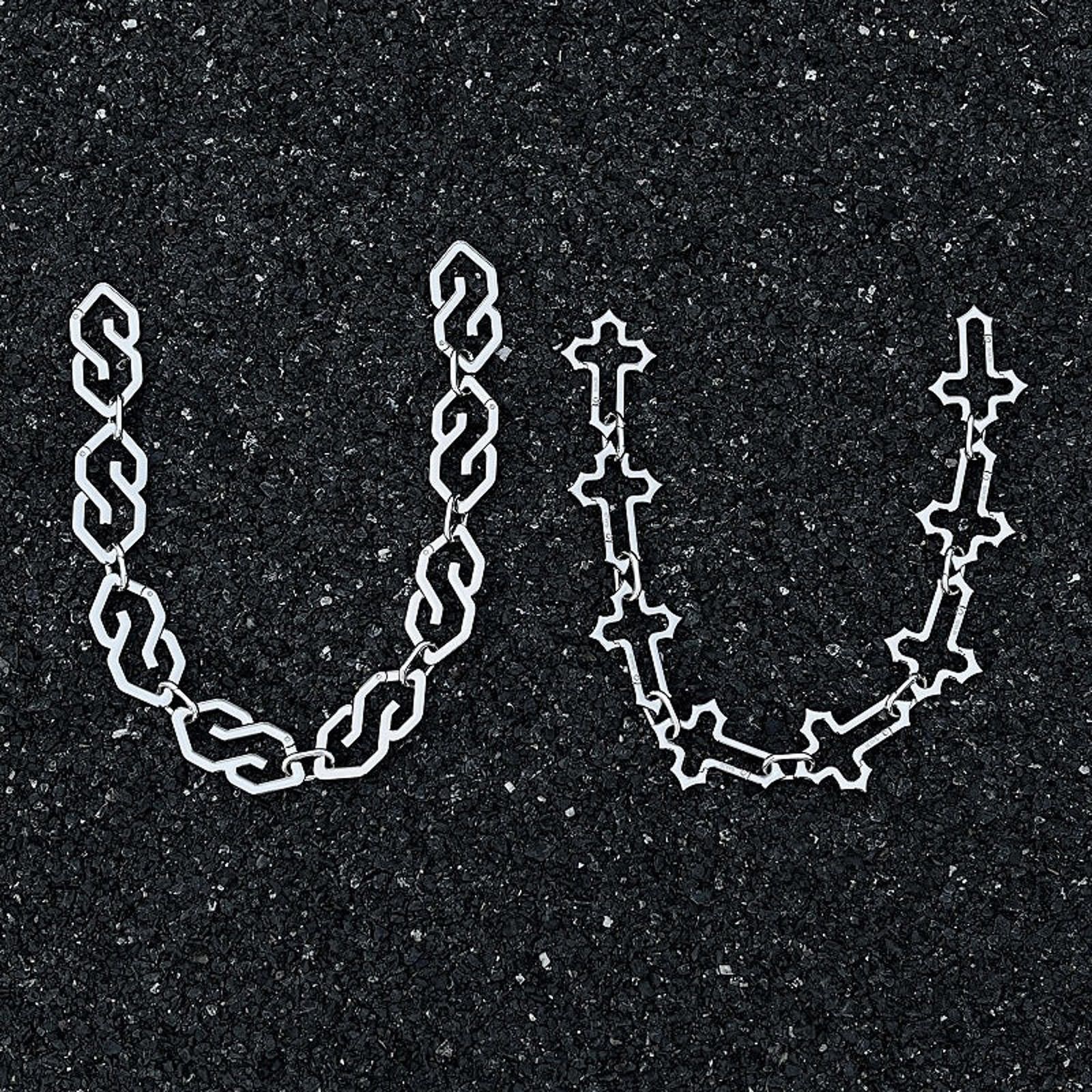 Jewelry Silver Cross & Link Metal Chains, Men's Accessory Chains Size ONE SIZE - 2 Thumbnail