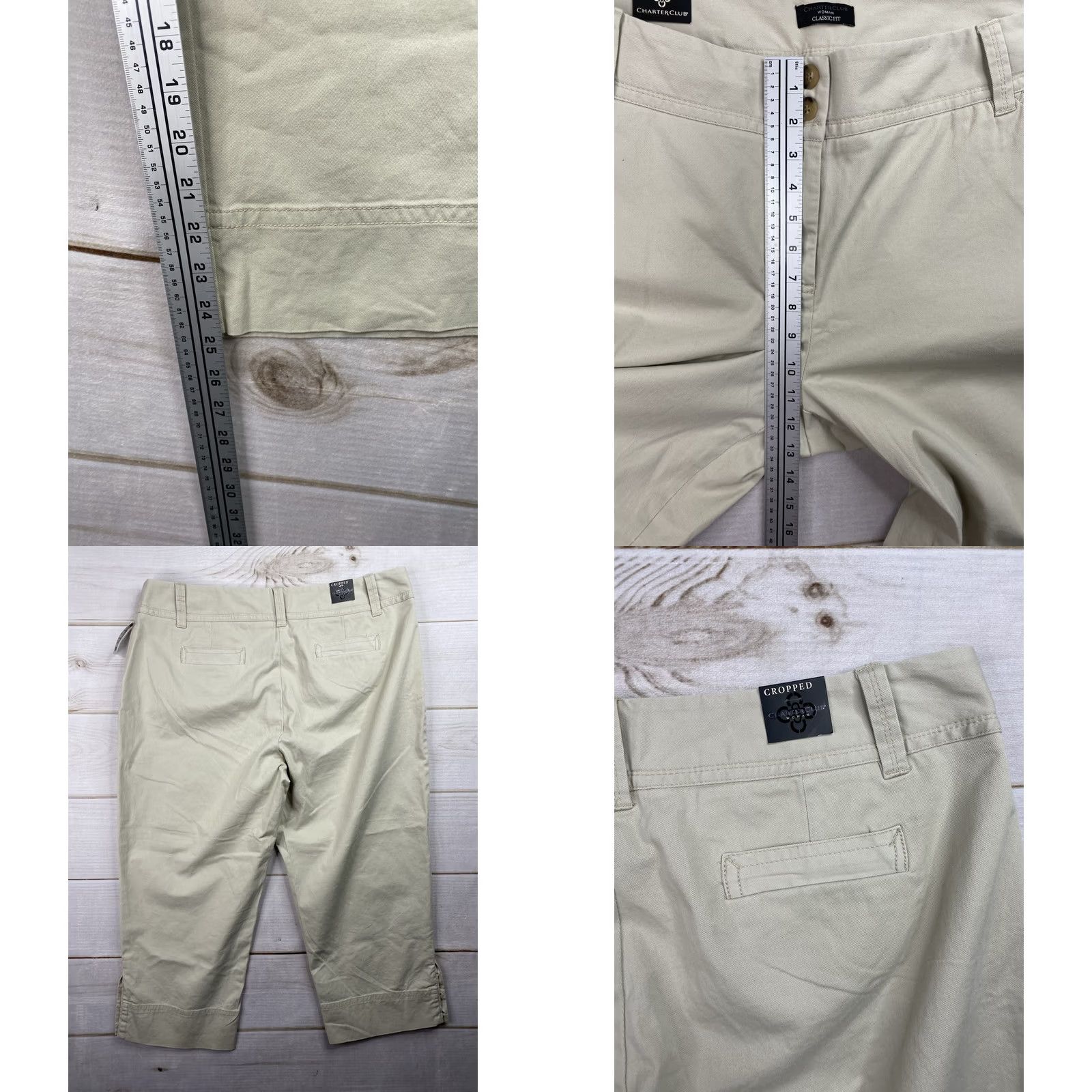 Charter Club Charter Club Capri Pants 18W Beige Classic Fit Cropped NWT Stretch Size 40" / US 18 - 8 Thumbnail