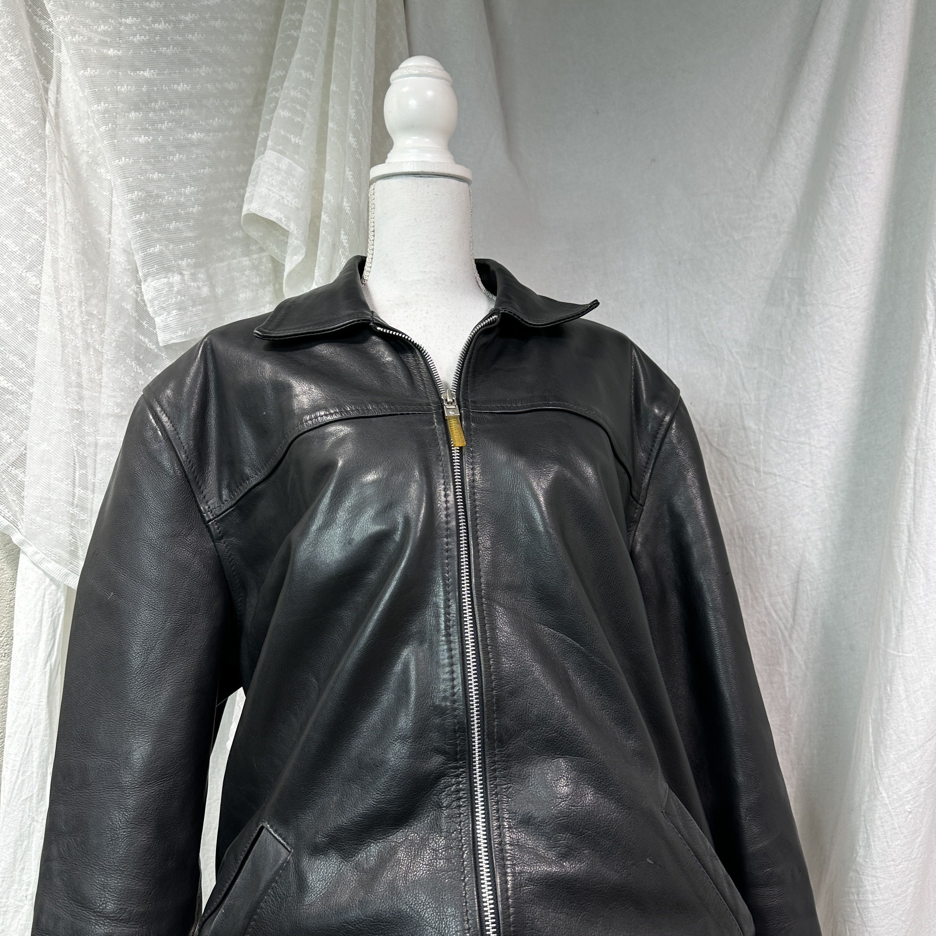 Vintage Vintage Leather Grunge Biker Moto Oversize Jacket Y2K Size US XXL / EU 58 / 5 - 7 Thumbnail