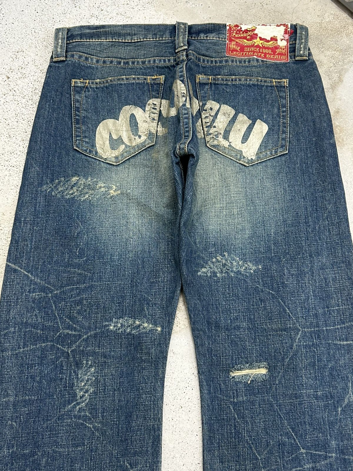 Le Grande Bleu (L.G.B.) JAPAN BRAND CO & LU WASHED DISTRESSED WITH WORDS BACKSIDE Size US 30 / EU 46 - 7 Thumbnail