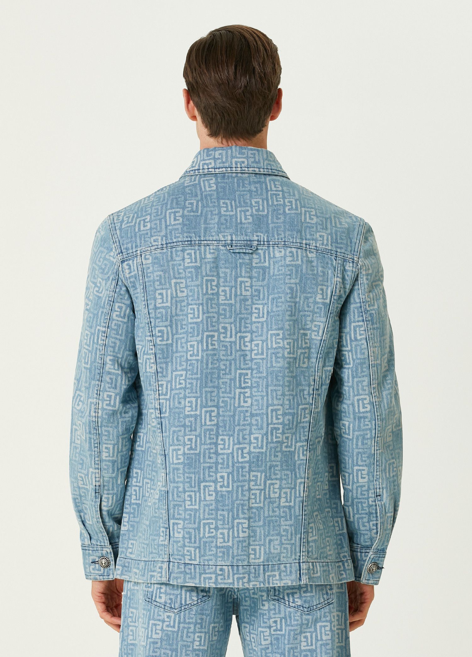 Balmain BALMAIN blue denim faded monogram buttoned jacket Medium Size US M / EU 48-50 / 2 - 3 Thumbnail