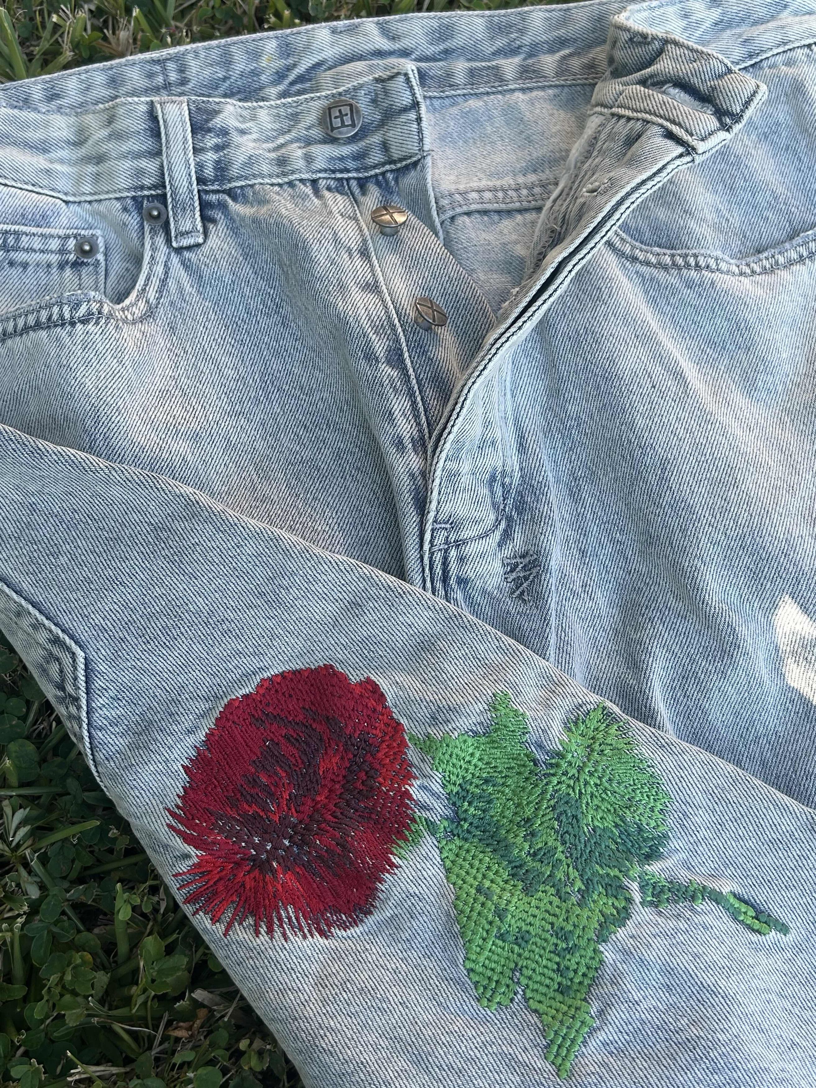 Ksubi Ksubi embroidered denim (with free bag) Size US 32 / EU 48 - 1 Thumbnail