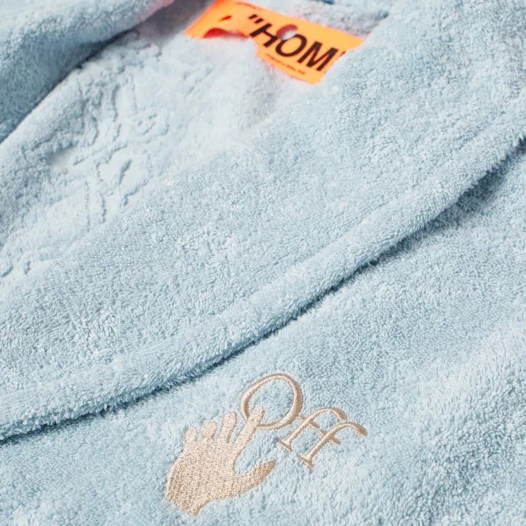 Off-White o1gr1nt0425 Arrow Leaves Bathrobe in Baby Blue Size US XL / EU 56 / 4 - 4 Thumbnail