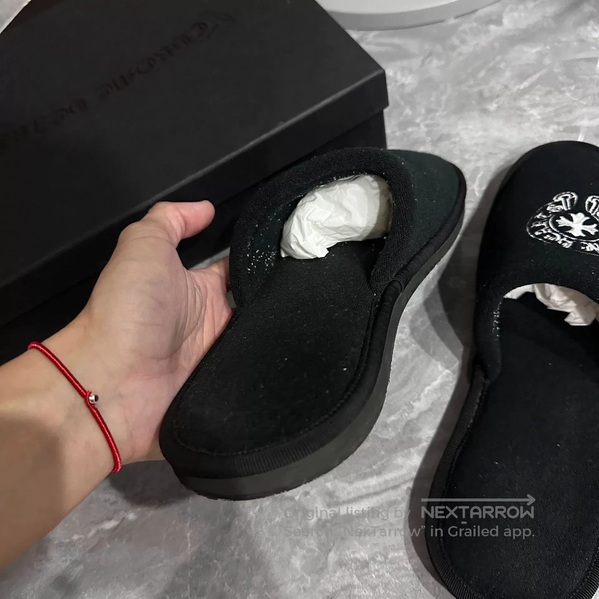 Chrome Hearts Chrome Hearts Black Cotton Hotel Slippers. Size US 9.5 / EU 42-43 - 3 Thumbnail