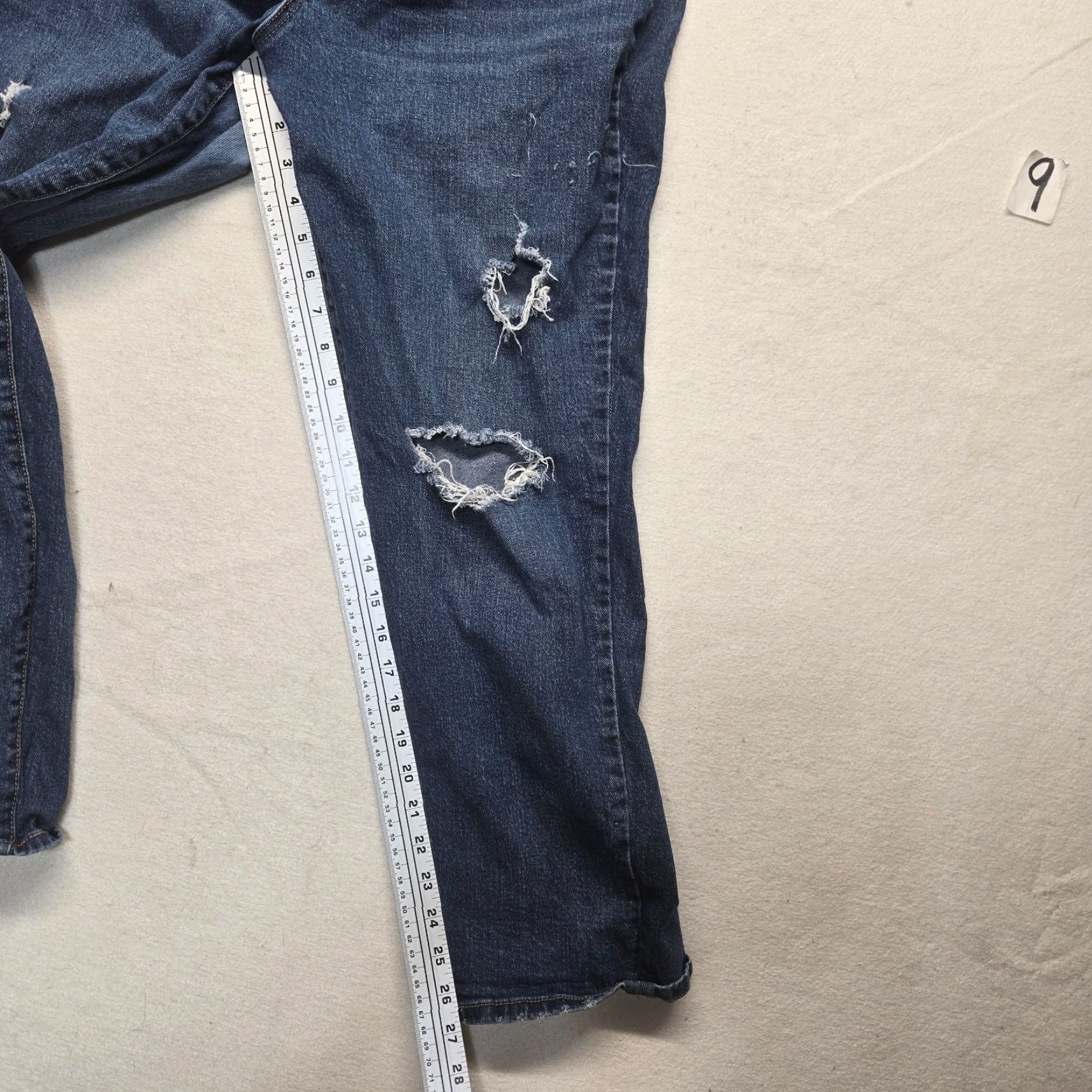 Vintage VINTAGE Terra & Sky Slim Boyfriend Jeans Women's Plus 16W Distressed Dark Wash Cotton Spandex Size 38" / US 16 / IT 52 - 7 Thumbnail