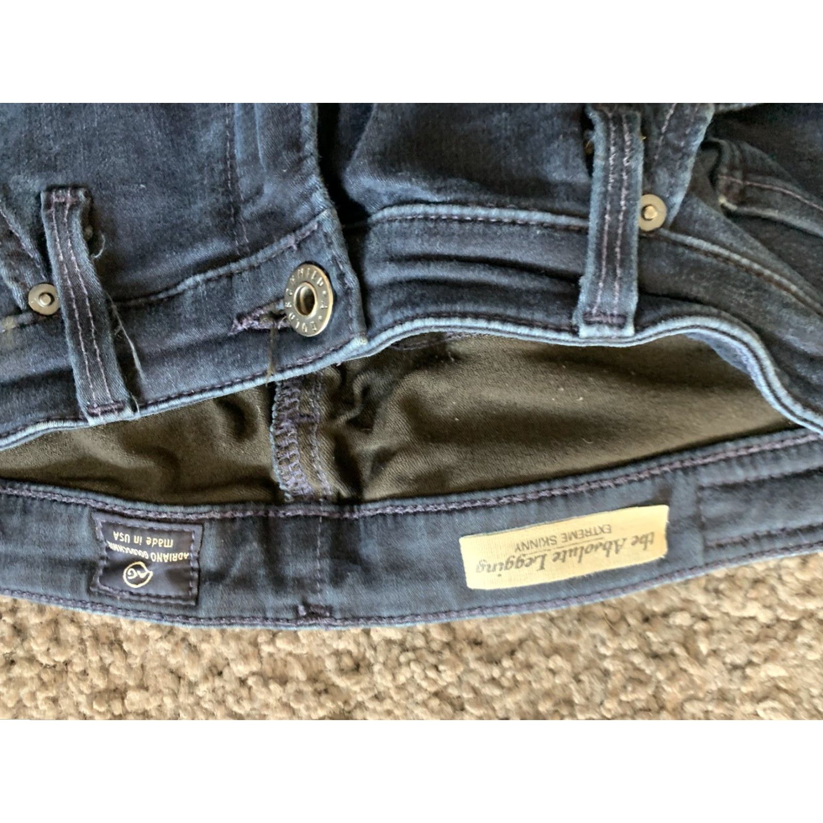 Vintage AG Adriano Goldschmied The Absolute Legging Extreme Skinny Women's Jeans 28R Denim Blue 31 in Pockets Stretch Zip Button Modern Womens Size 28" / US 6 / IT 42 - 4 Thumbnail