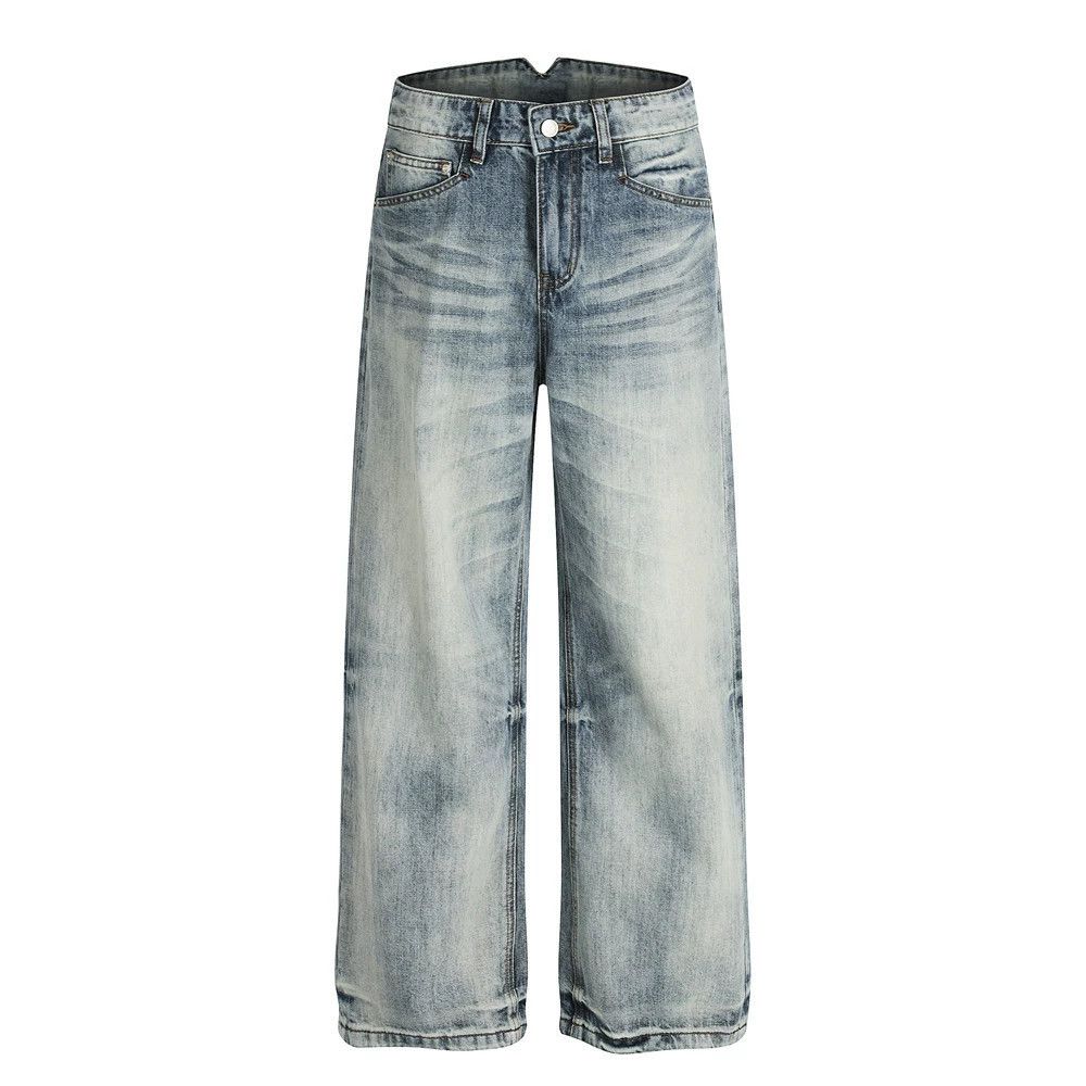 Men's Cleanfit vintage distressed washed gradient jeans