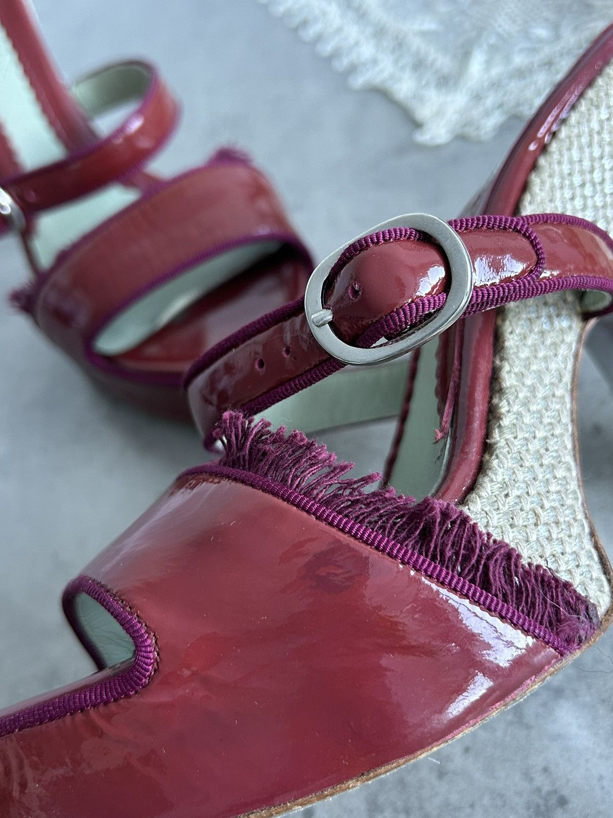 Max Mara × Sportmax SportMax Cherry Red Platform Max Mara Luxury Heels Designer Size US 7 / IT 37 - 13 Thumbnail