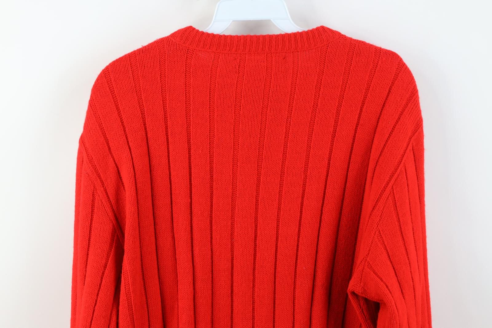 Vintage Vintage 70s Streetwear Cable Knit Crewneck Sweater Red USA Size US M / EU 48-50 / 2 - 8 Thumbnail