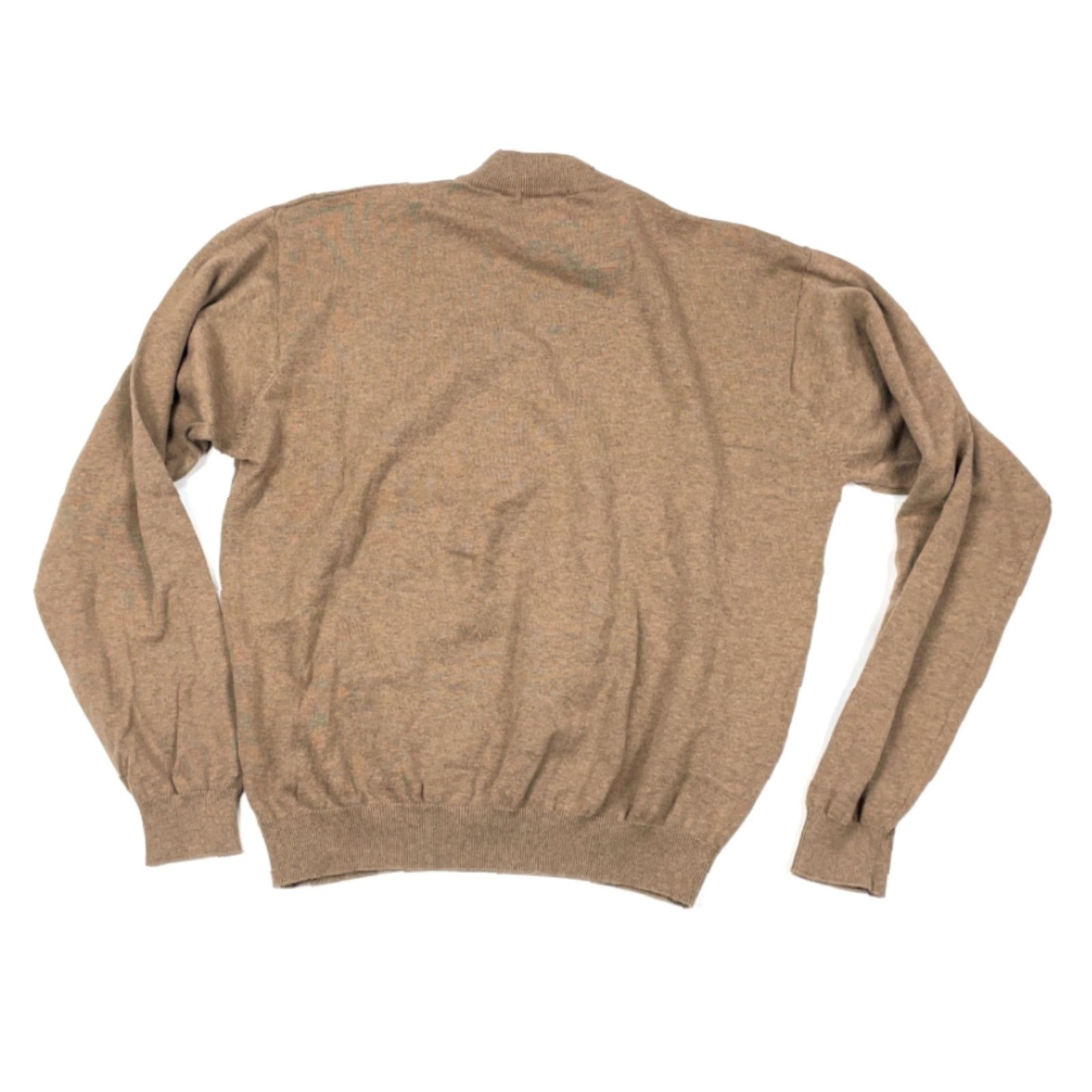 Vintage VTG 90s Beige Textured Grid Mock Neck Pullover Sweater Massini Adult Large Mens Size US L / EU 52-54 / 3 - 2 Thumbnail