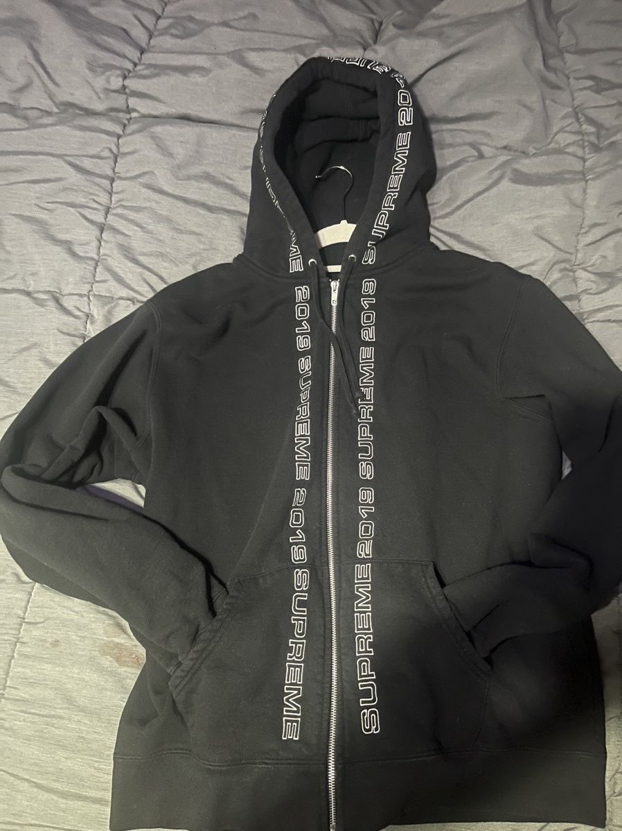 Image of Supreme 2019 Topline Zip Up | Size XL in Black, Men's