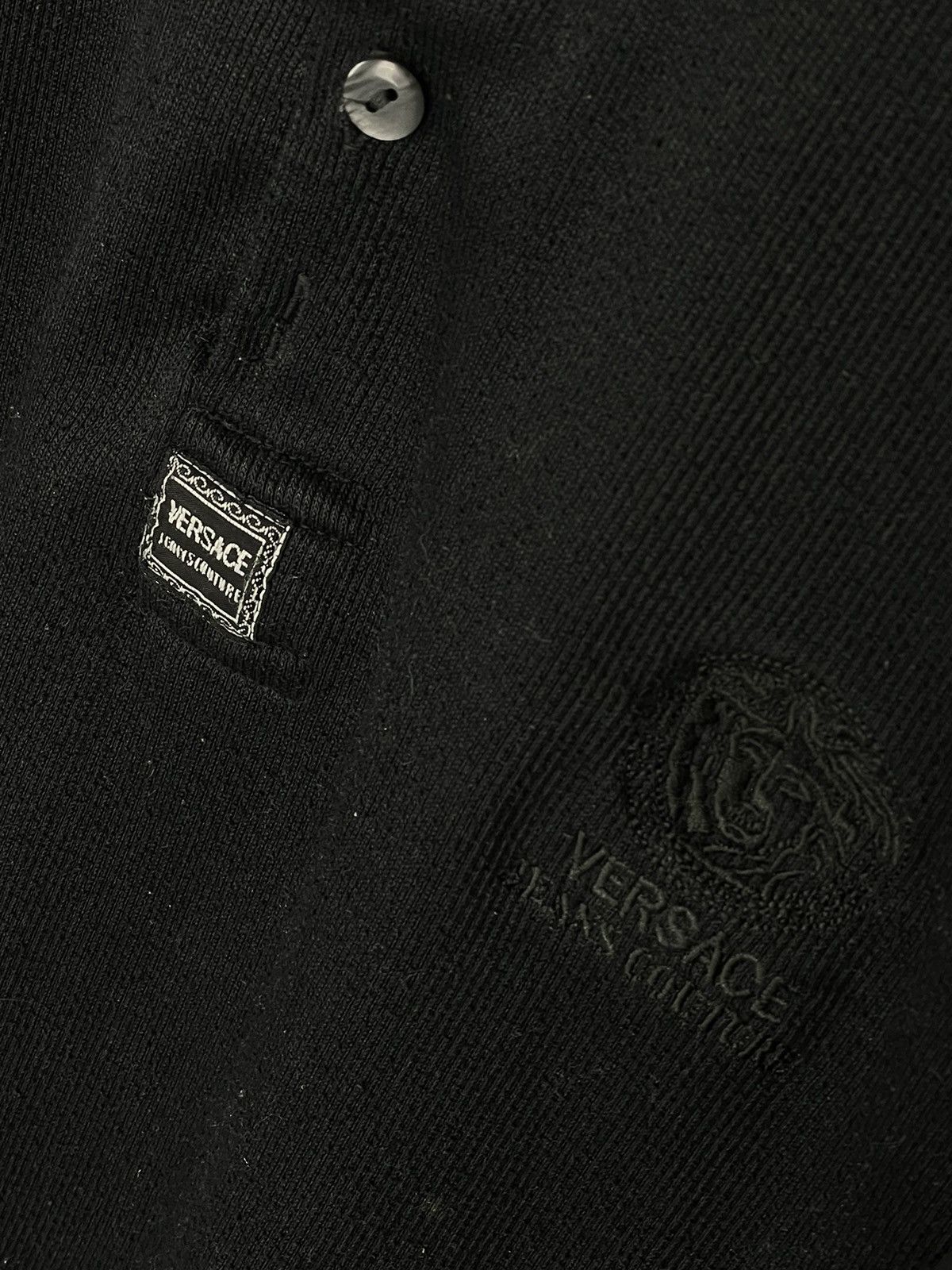Versace × Versace Jeans Couture × Vintage 00's Y2K Versace Jeans Couture Black Retro Polo Shirt Size US L / EU 52-54 / 3 - 8 Thumbnail