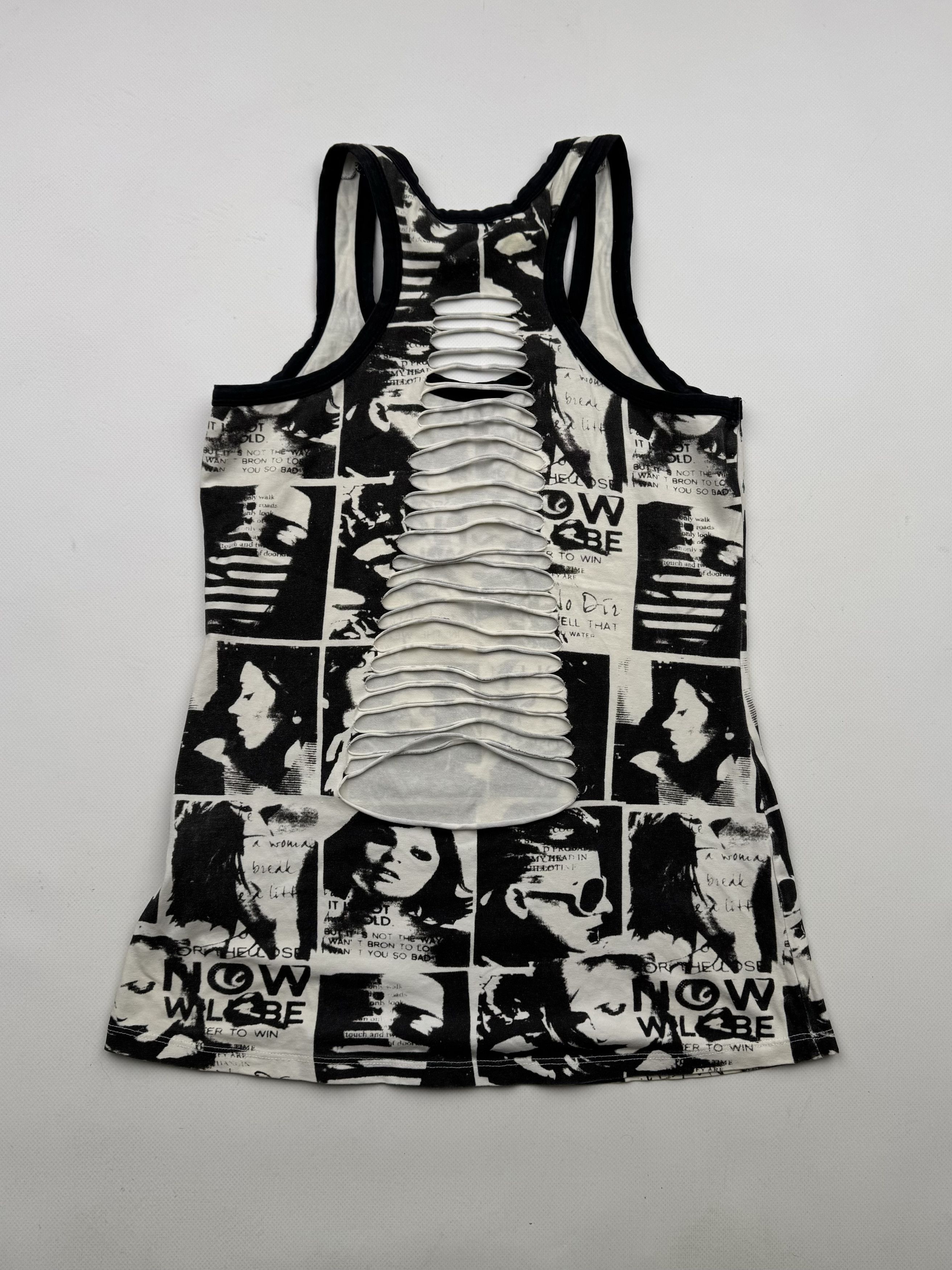 Vintage 00's Printed Tank Top B43(V300)E2 Size S / US 4 / IT 40 - 3 Thumbnail