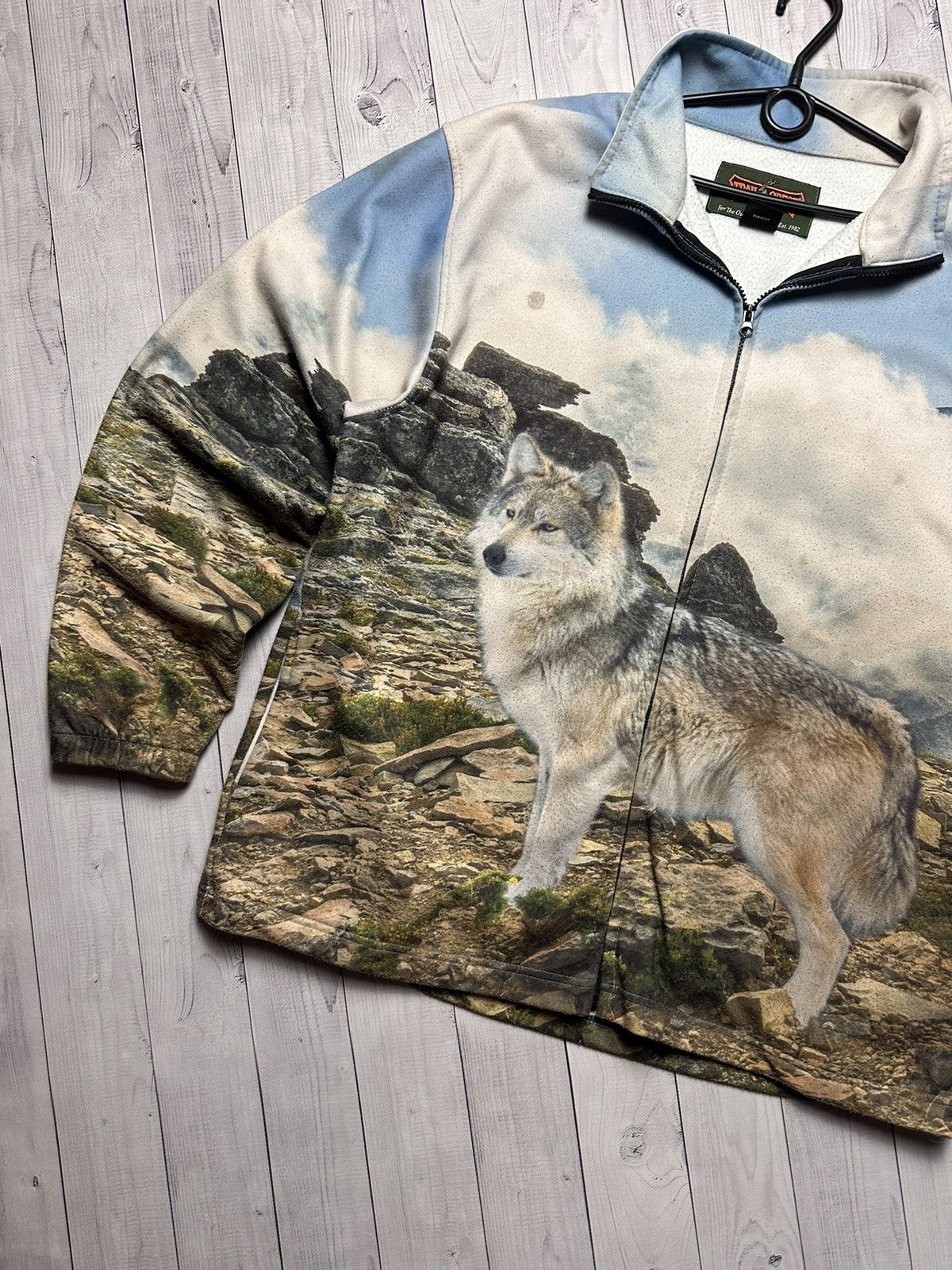 Vintage Vintage Wolf fleece jacket size XXL rare Size US XXL / EU 58 / 5 - 2 Thumbnail