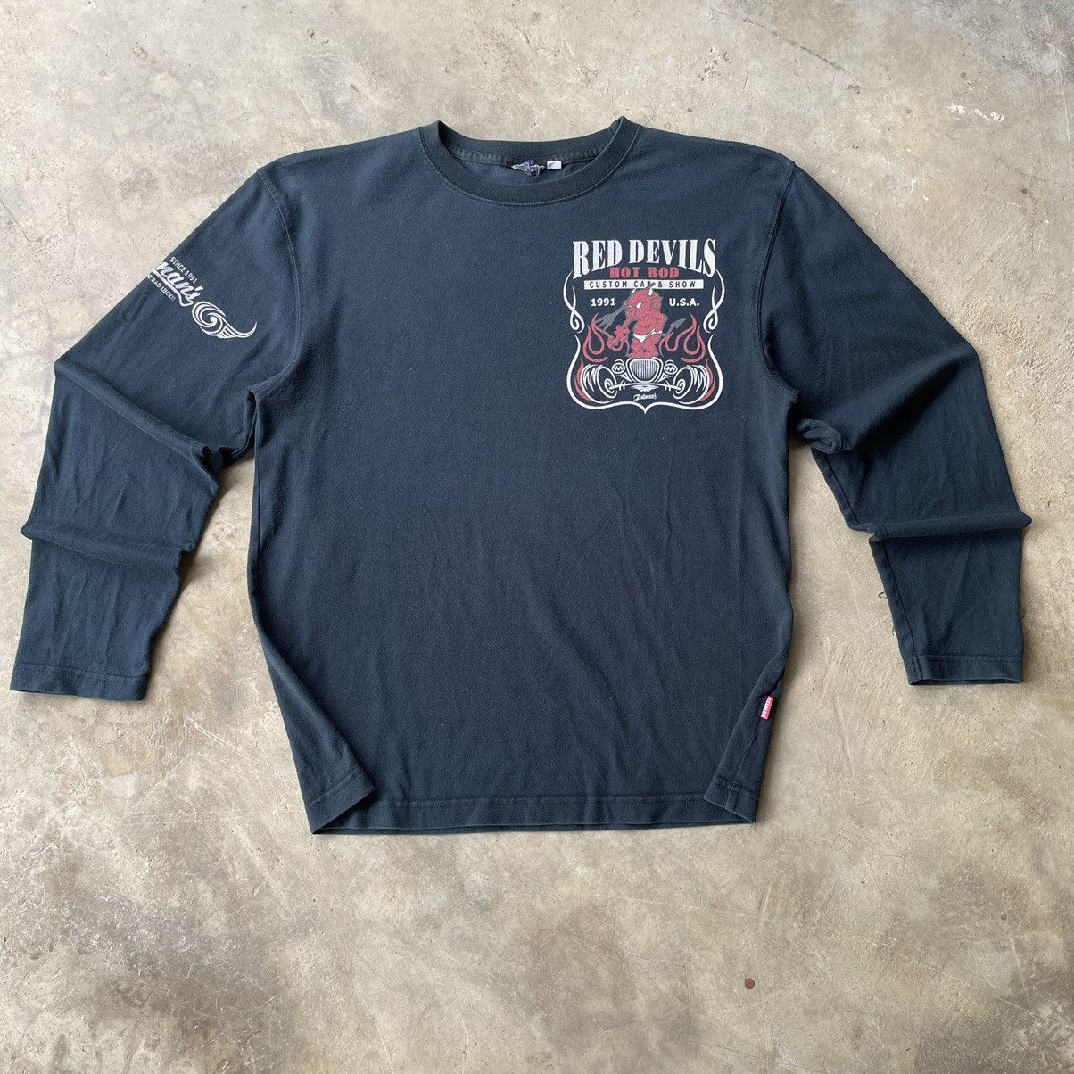 Tedman 🇯🇵 Faded Red Hot Rod Devil Tedman Japanese Brand Longsleeve Size US S / EU 44-46 / 1 - 5 Thumbnail