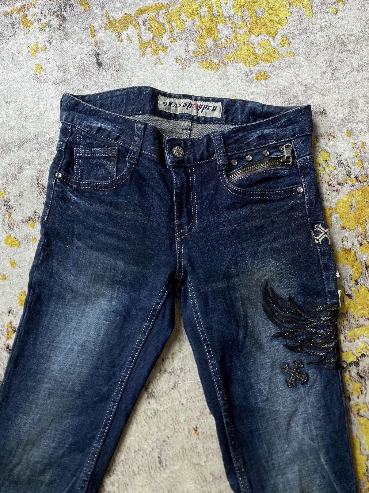 If Six Was Nine × Japanese Brand × Le Grande Bleu (L.G.B.) Japanes Grass Hopper embroidery cross Size 27" / US 4 / IT 40 - 4 Thumbnail
