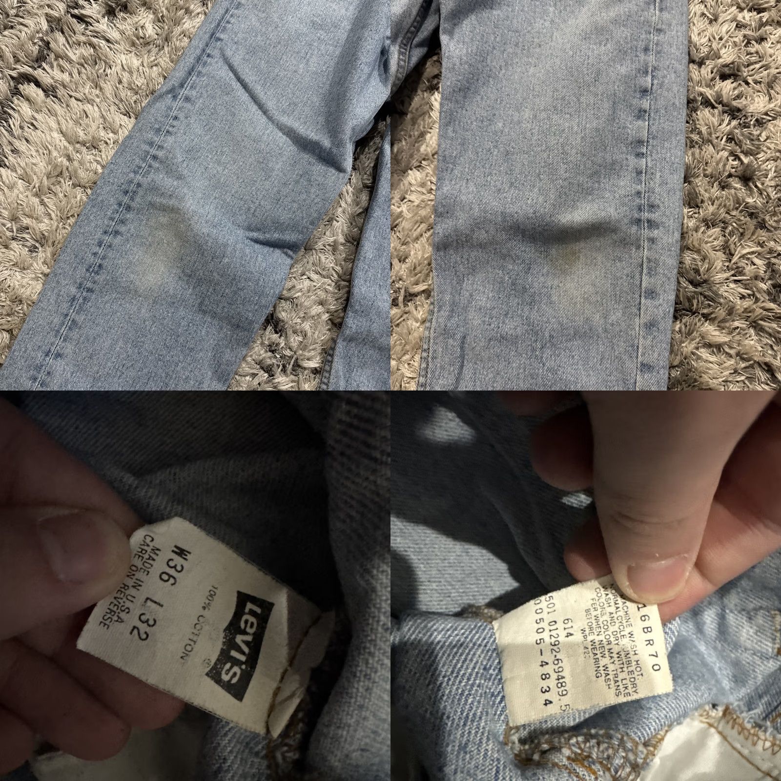 Levi's Vintage Levi’s 505 Jeans 90’s Denim Straight Fit Workwear Blue Men’s Size 36x28 Size US 36 / EU 52 - 8 Thumbnail