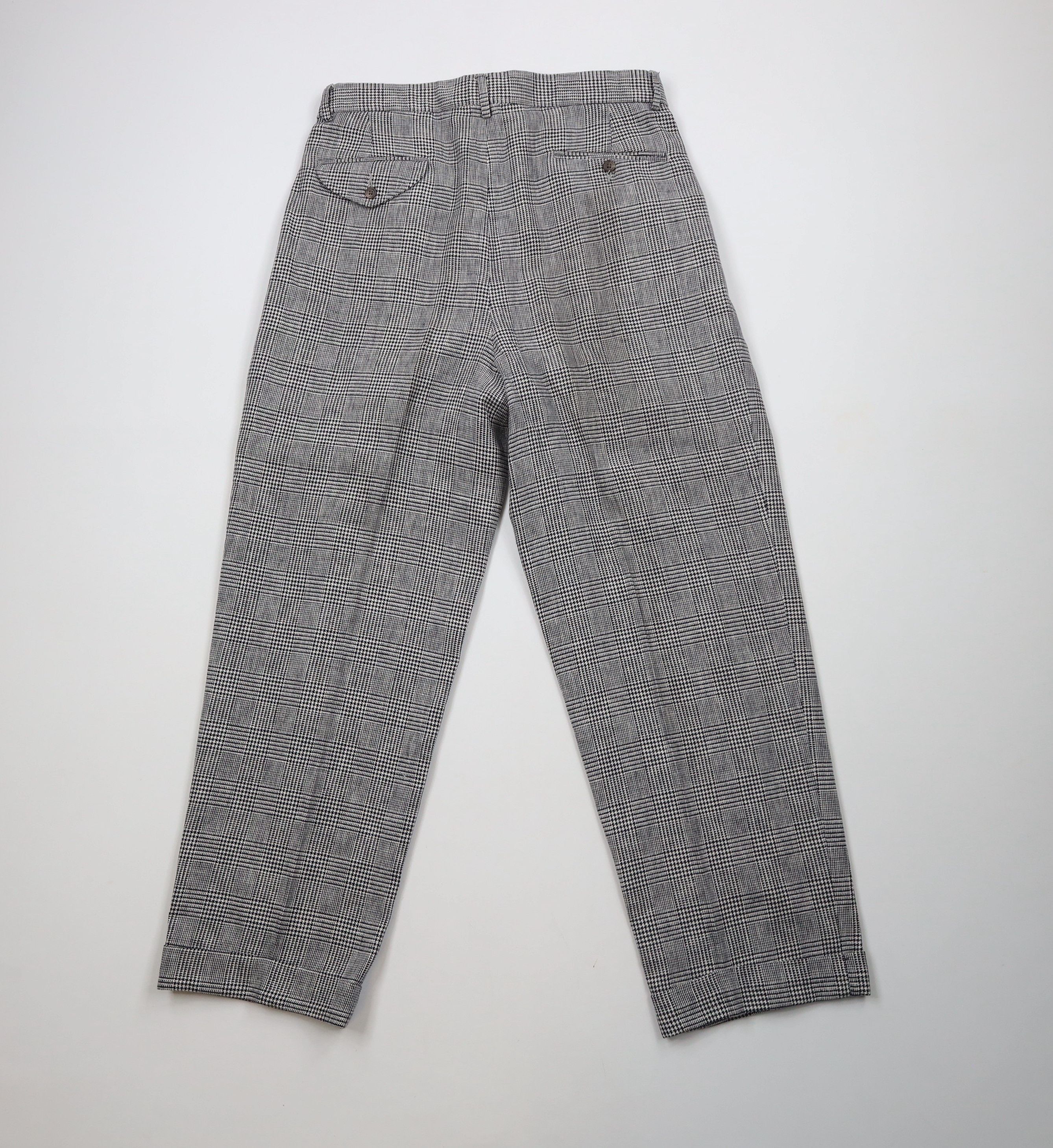 Ralph Lauren × Vintage Vintage 90s Ralph Lauren Wide Leg Chino Pants Houndstooth Size US 32 / EU 48 - 9 Thumbnail
