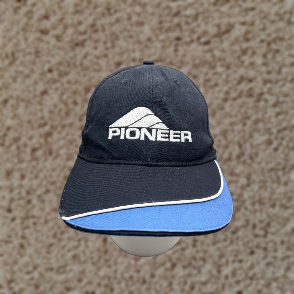 Vintage Pioneer Hat Cap Strap Back Adult One Size Blue Embroidered 100% Cotton Size ONE SIZE - 1 Thumbnail