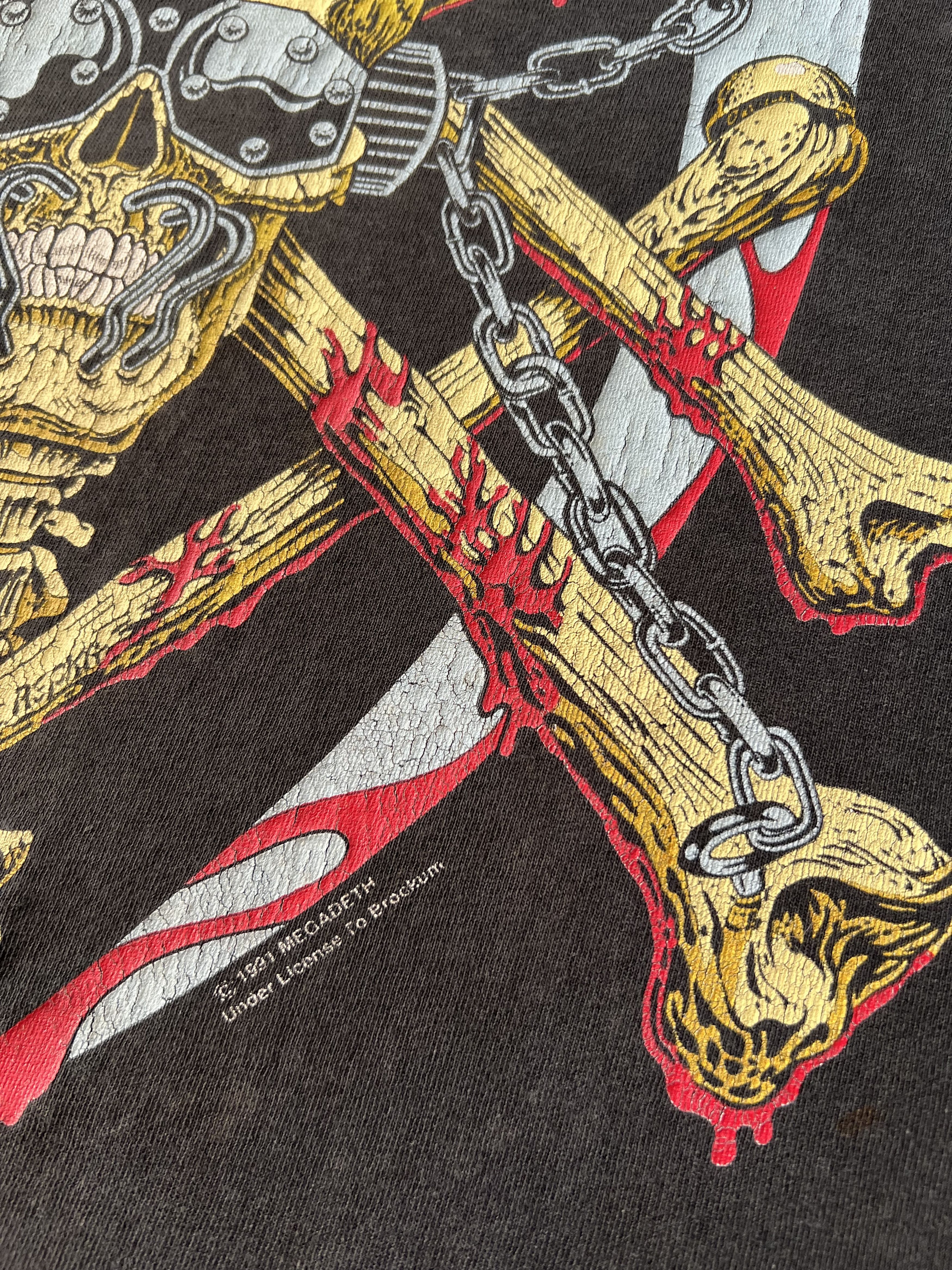 Band Tees Vintage 1991 Megadeth Vic Rattlehead Thrash Metal Band Tee Size US L / EU 52-54 / 3 - 6 Thumbnail