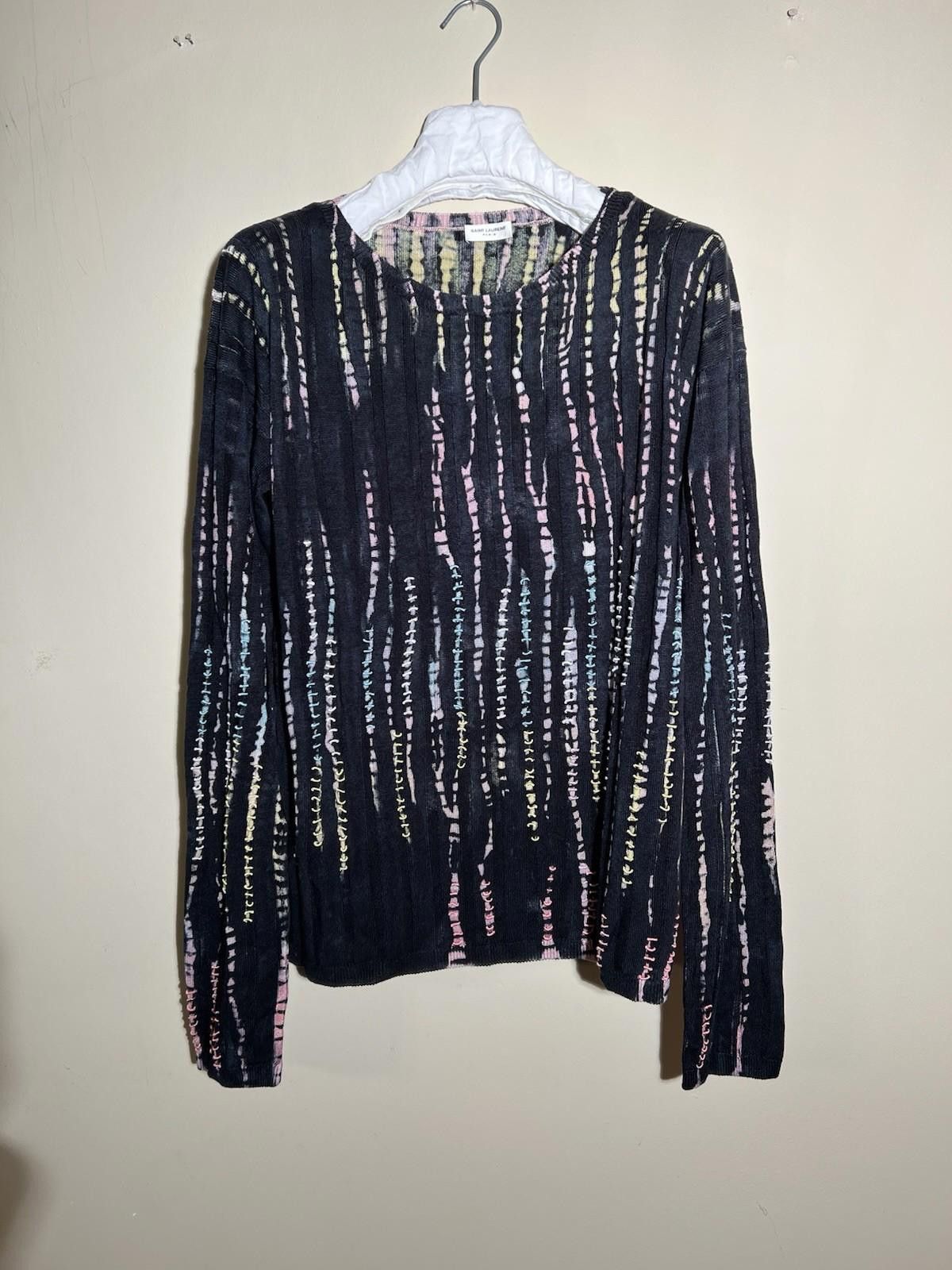 Saint Laurent Paris Saint Laurent Paris Tie Dye Linen Knit Sweater XL Size US XL / EU 56 / 4 - 2 Thumbnail