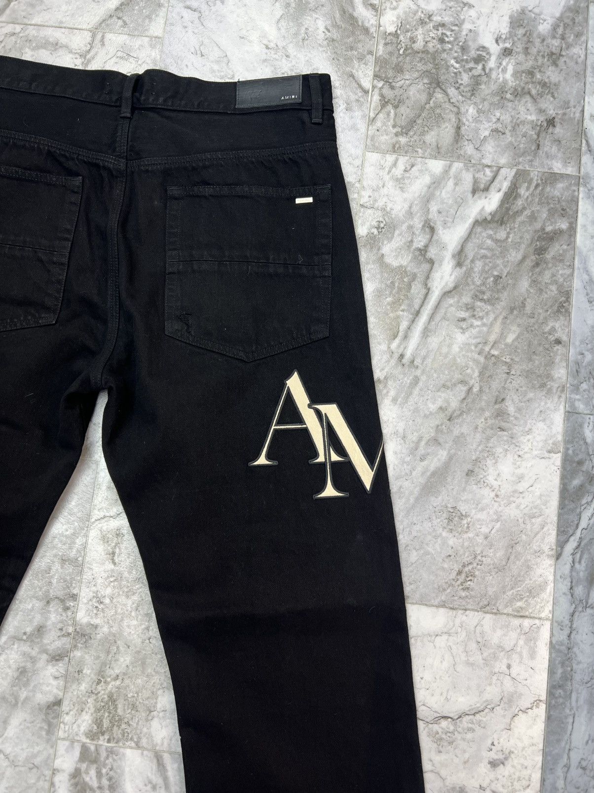Amiri Amiri Straggered Logo Skinny Jeans Black Size US 34 / EU 50 - 4 Thumbnail