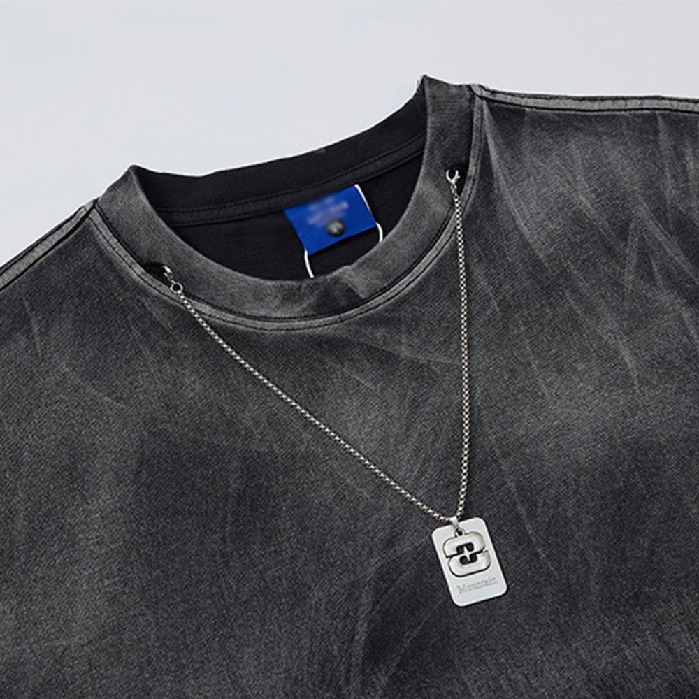Vintage Men's street casual necklace tie-dye long-sleeved T-shirt Size US M / EU 48-50 / 2 - 3 Thumbnail