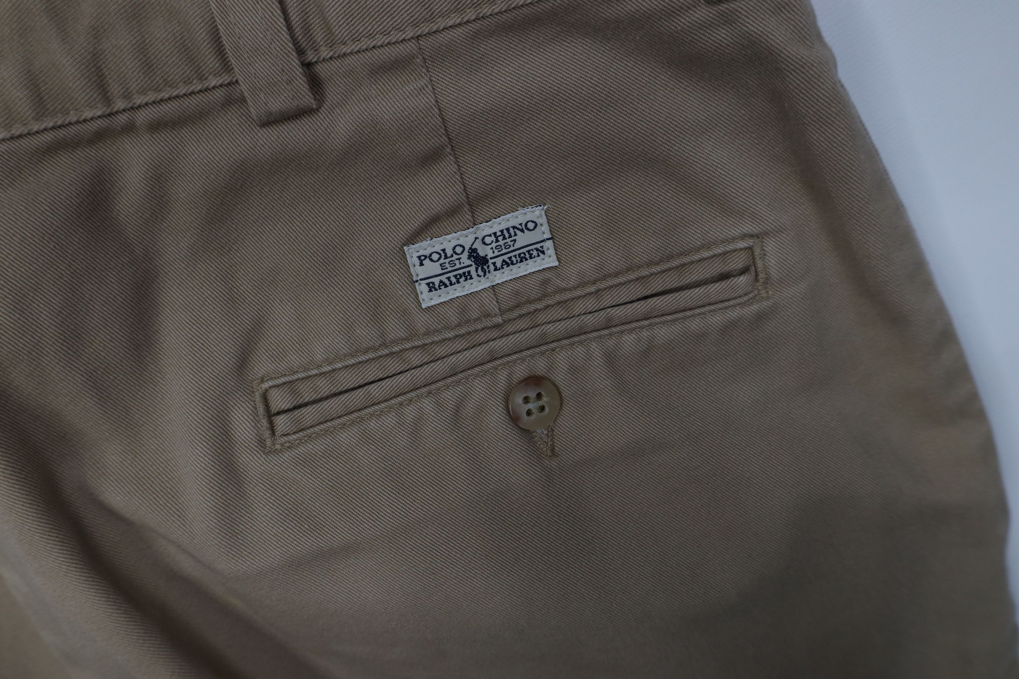 Polo Ralph Lauren Vintage 90s Ralph Lauren Wide Leg Chino Pants Trousers Khaki Size US 34 / EU 50 - 13 Thumbnail