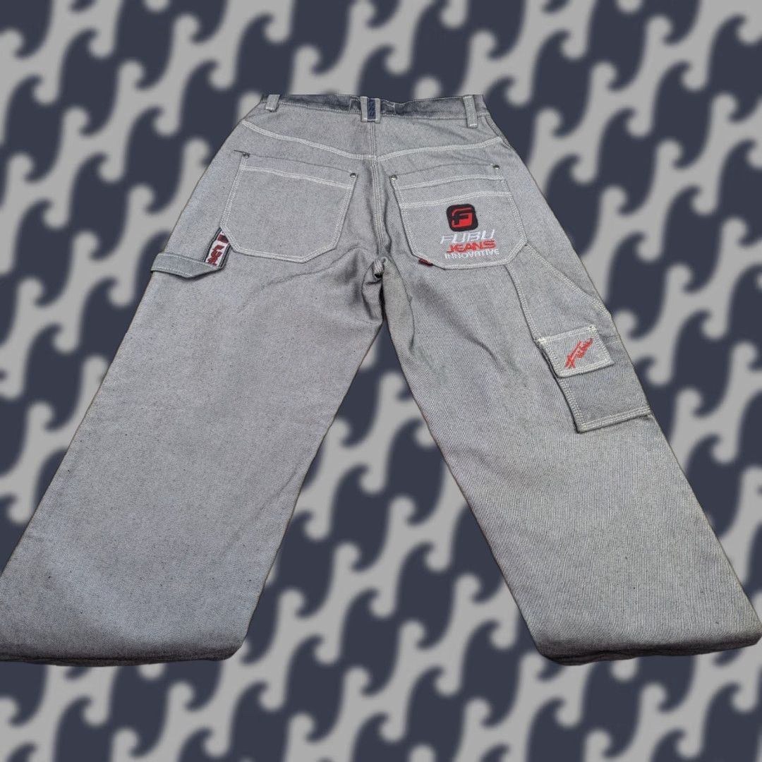 Fubu FUBU Jeans 90s Gray Baggy Hip-Hop 30 Regular Denim Cotton Vintage Men Jeans 90s Theme Inseam 31.5 in Mens Size US 30 / EU 46 - 1 Thumbnail
