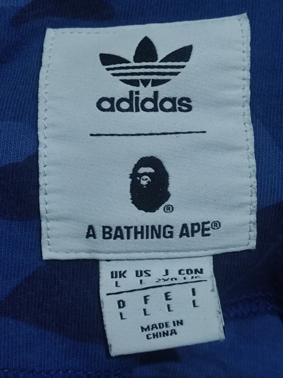 Adidas × Bape Adidas x Bape Blue Color Camoflage Short Sleeve T-Shirt Size US L / EU 52-54 / 3 - 3 Thumbnail