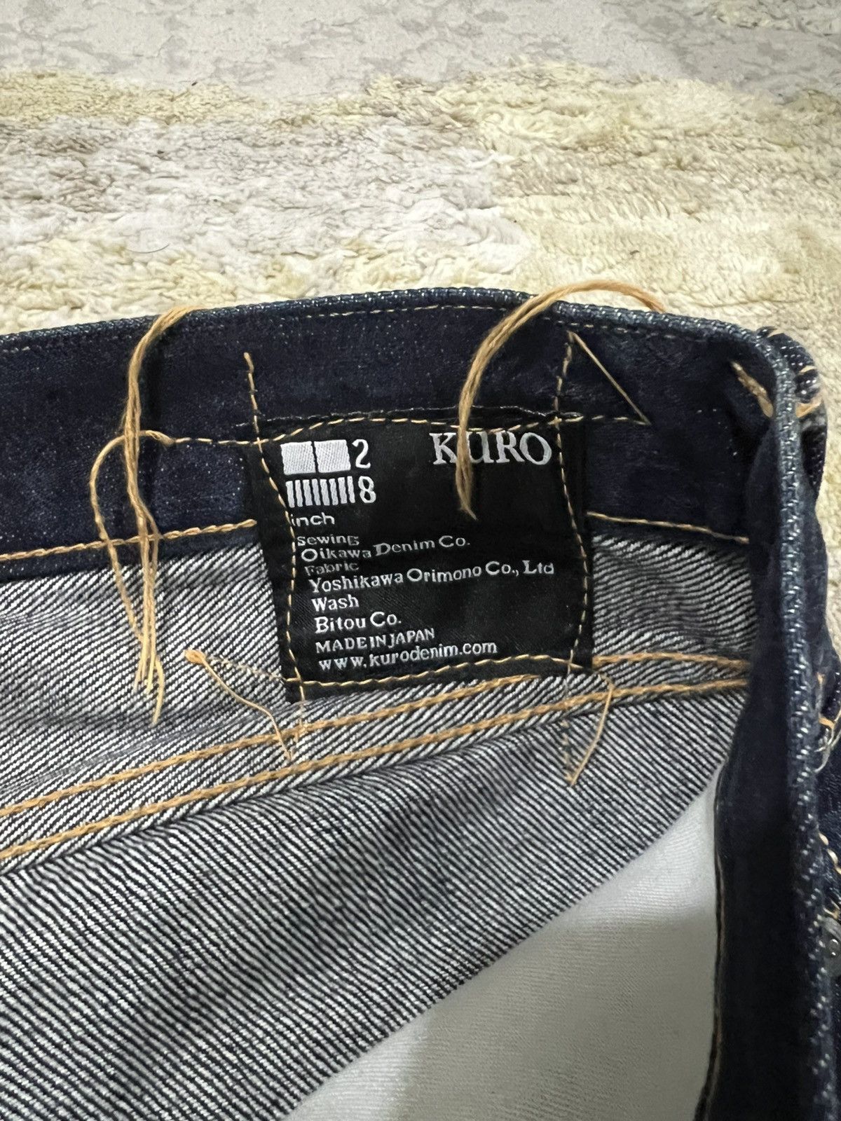 Japanese Brand Vintage Kuro Graphite Oikawa Denim Co Indigo Selvaged Denim Size US 31 - 7 Thumbnail