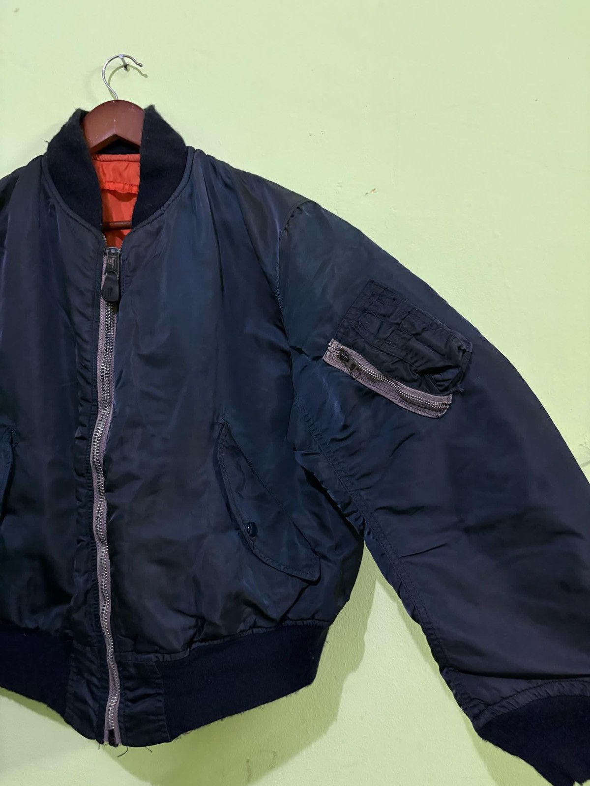 Alpha Industries × Vintage Vintage Alpha Industries MA-1 Flight Jacket Bomber Jacket Size US L / EU 52-54 / 3 - 3 Thumbnail